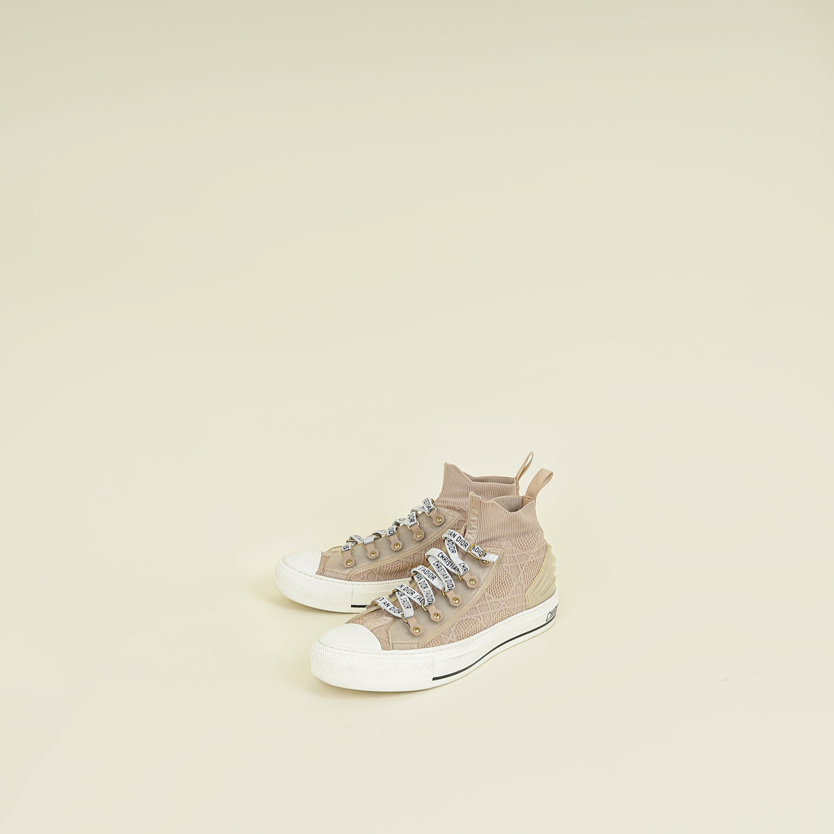 Christian Dior Beige Cannage Knit Fabric Walk'n'Dior Sneaker 39