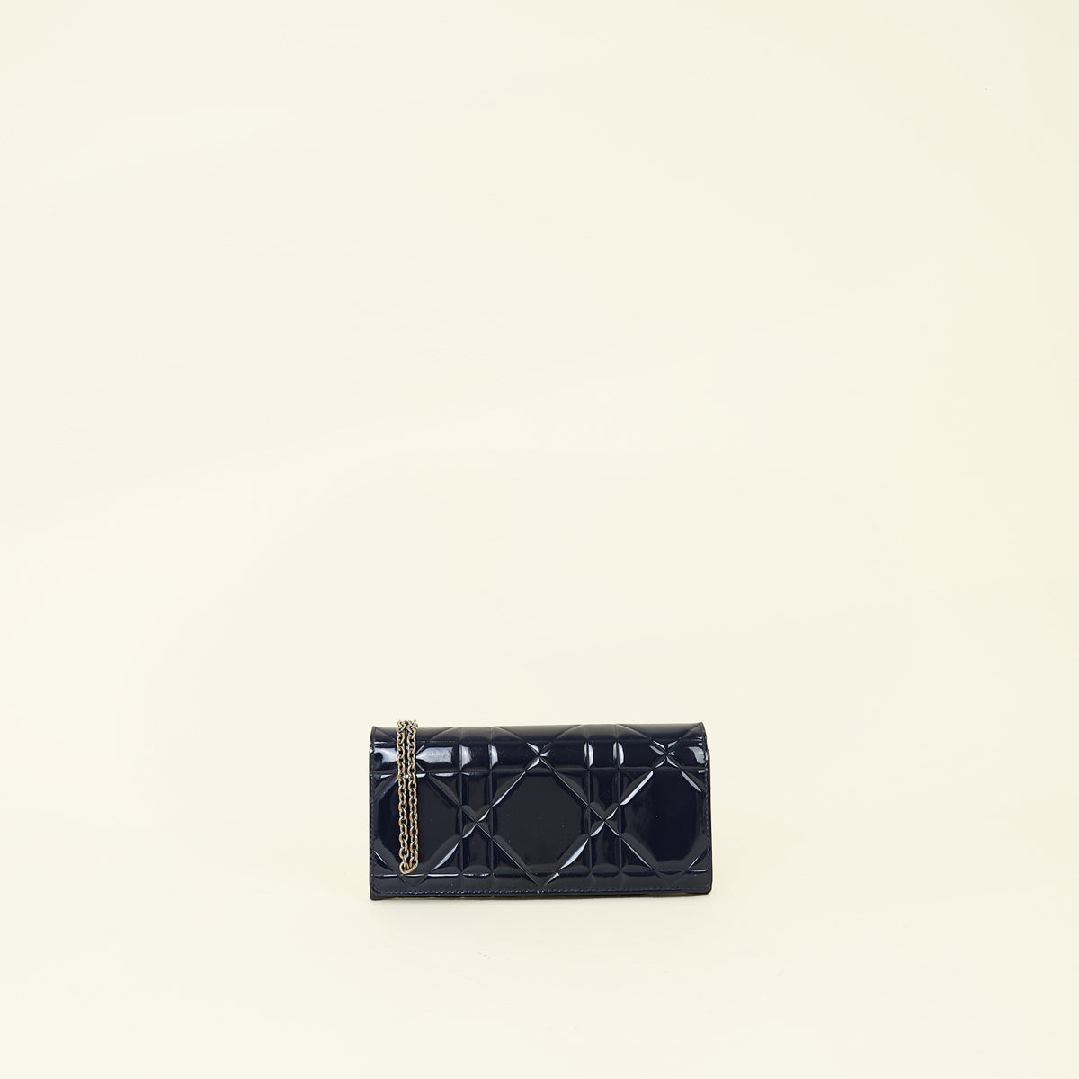 Christian Dior Indigo Blue Lady Dior Cannage Chain Wallet