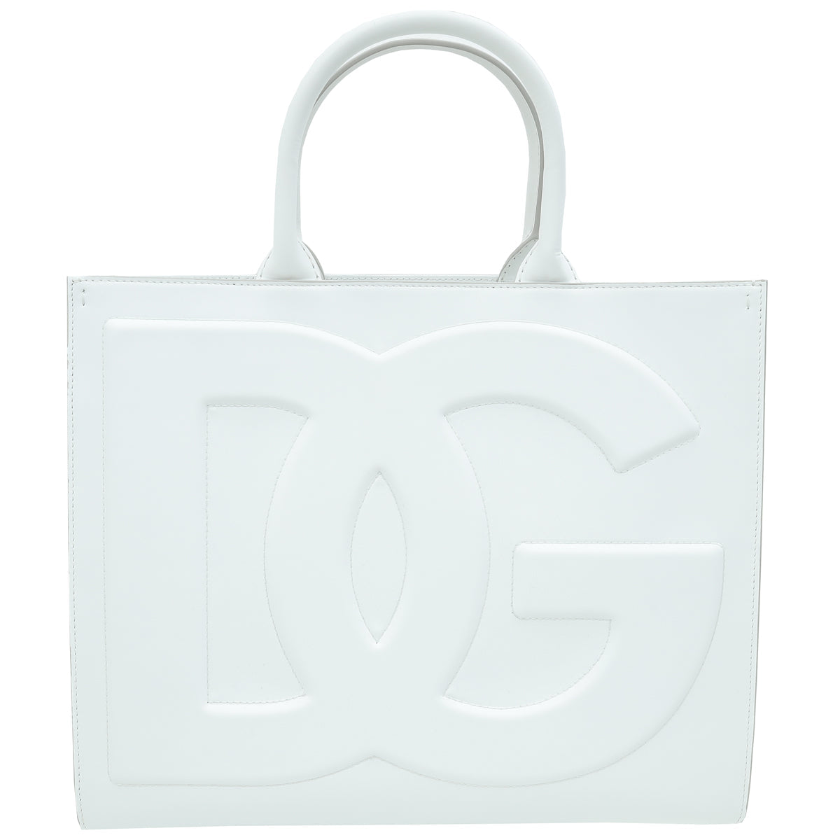 Dolce & Gabbana White Daily Logo Medium Tote Bag