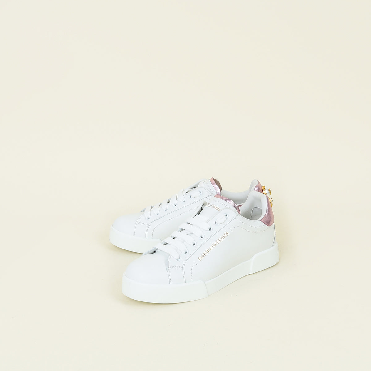 Dolce & Gabbana Bicolor Portofino Pearl Sneakers 37