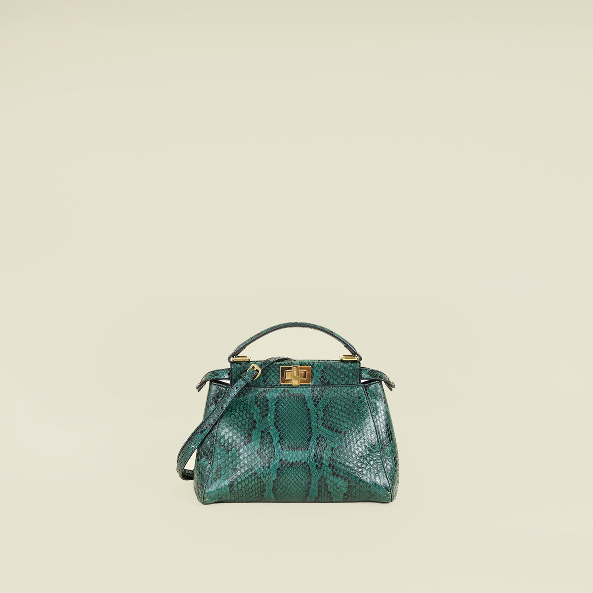 Fendi Green Python Peekaboo Mini Bag