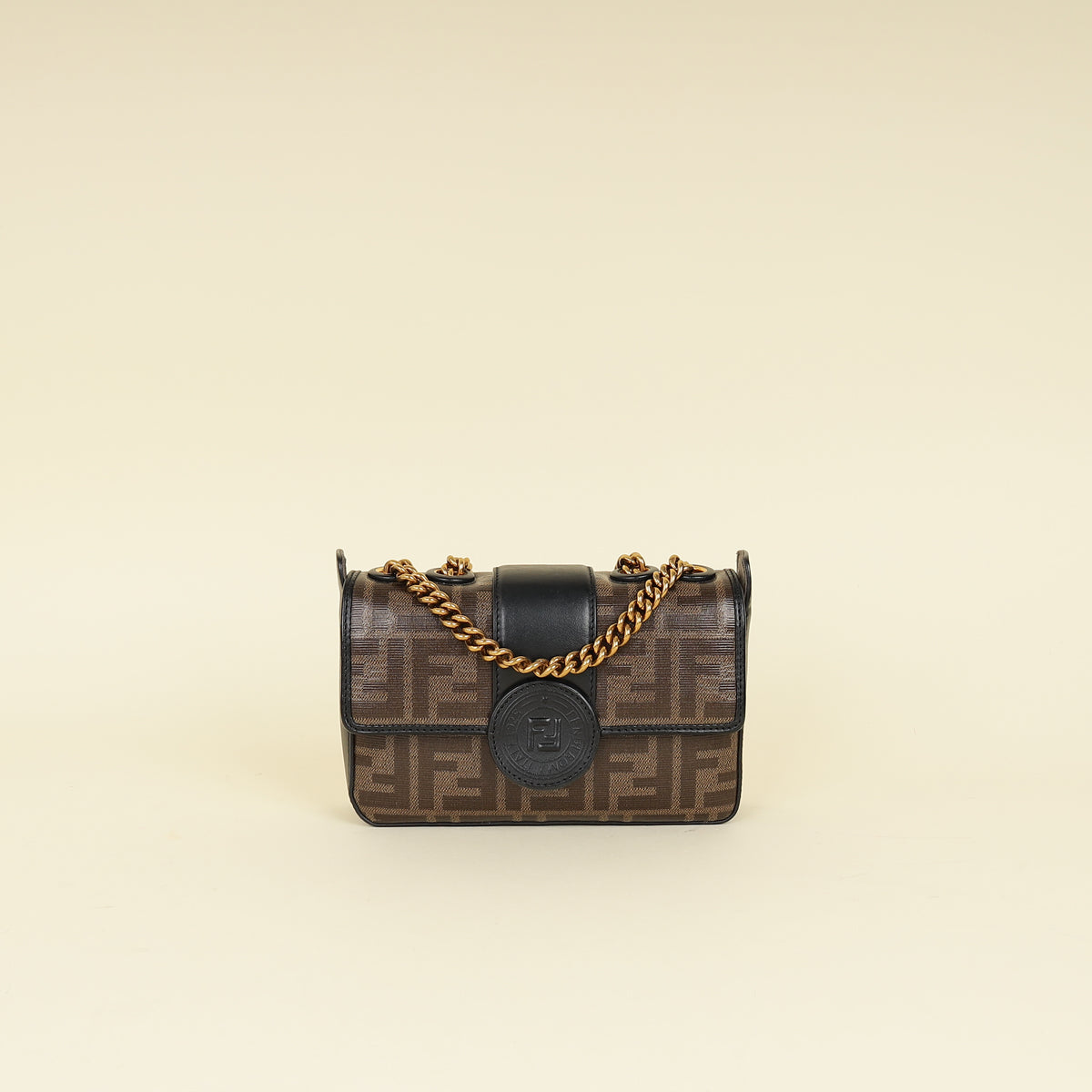 Fendi Bicolor FF 1974 Stamp Patch Flap Bag
