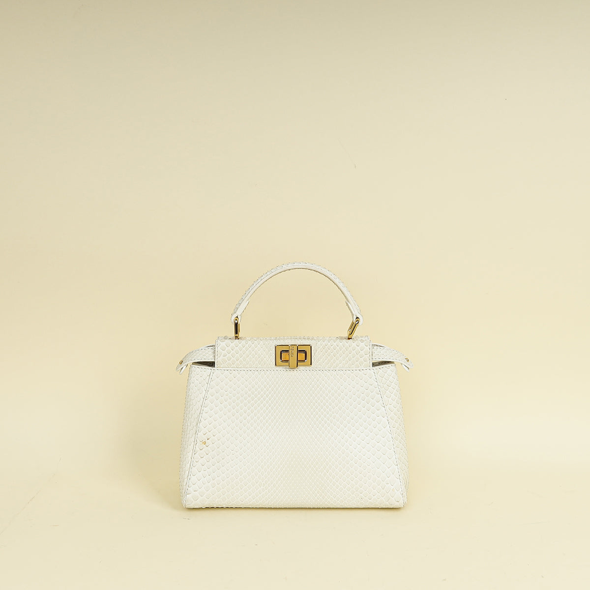 Fendi Vintage White Python Mini Peekaboo Bag