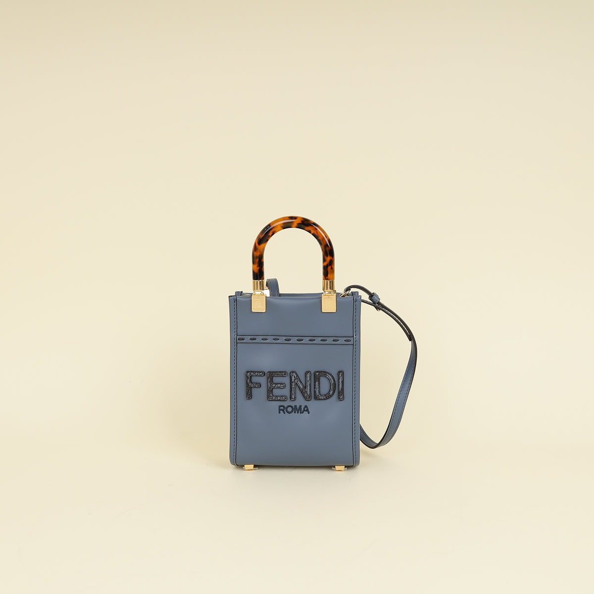Fendi Dark Blue Mini Sunshine Shopper Bag