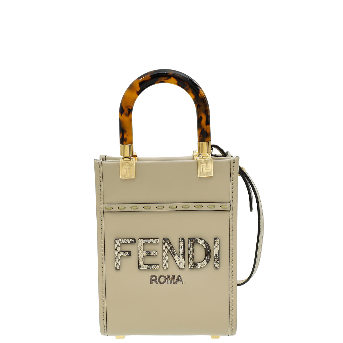 Fendi Beige Mini Sunshine Shopper Bag