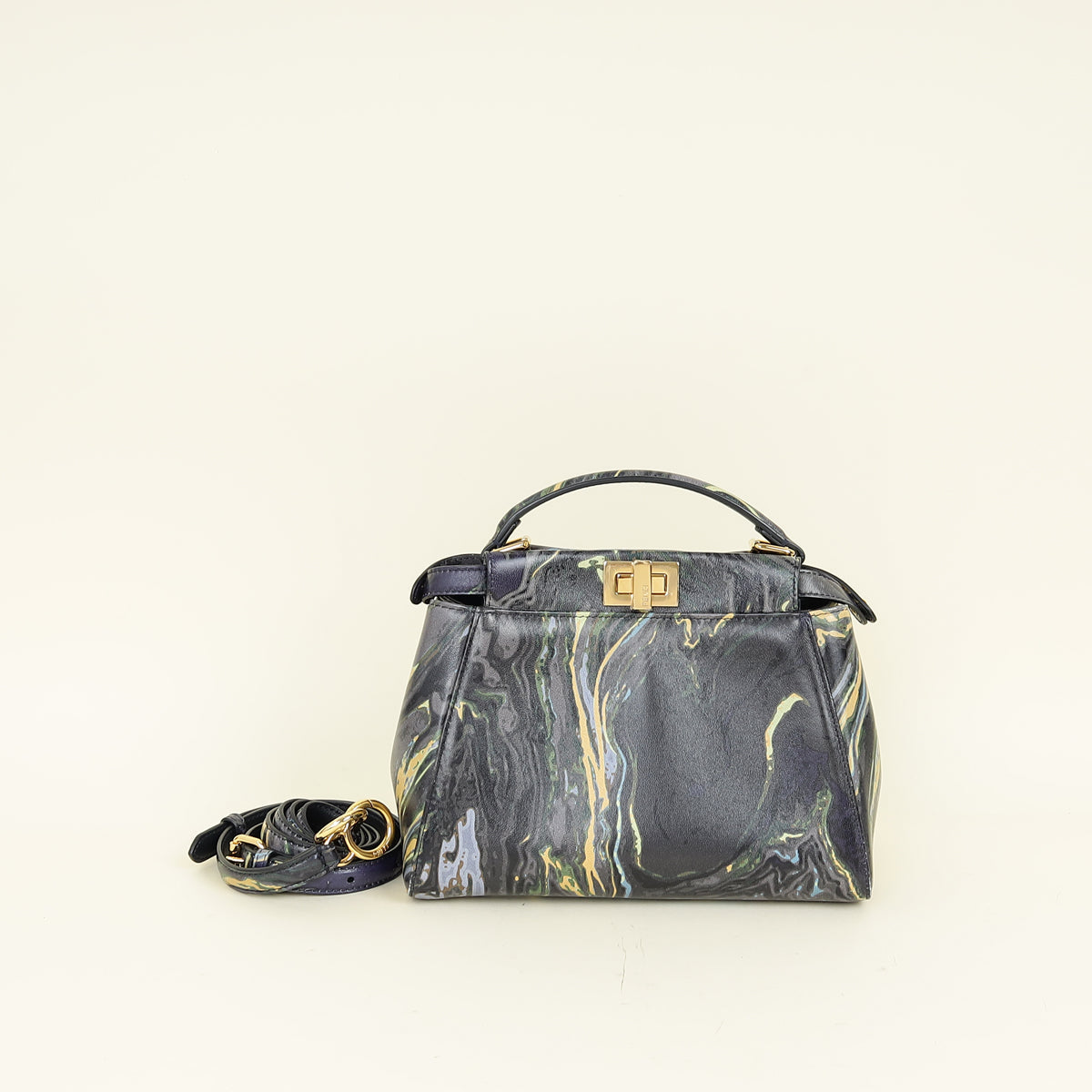 Fendi Multicolor Peekaboo Marble Print Mini Bag