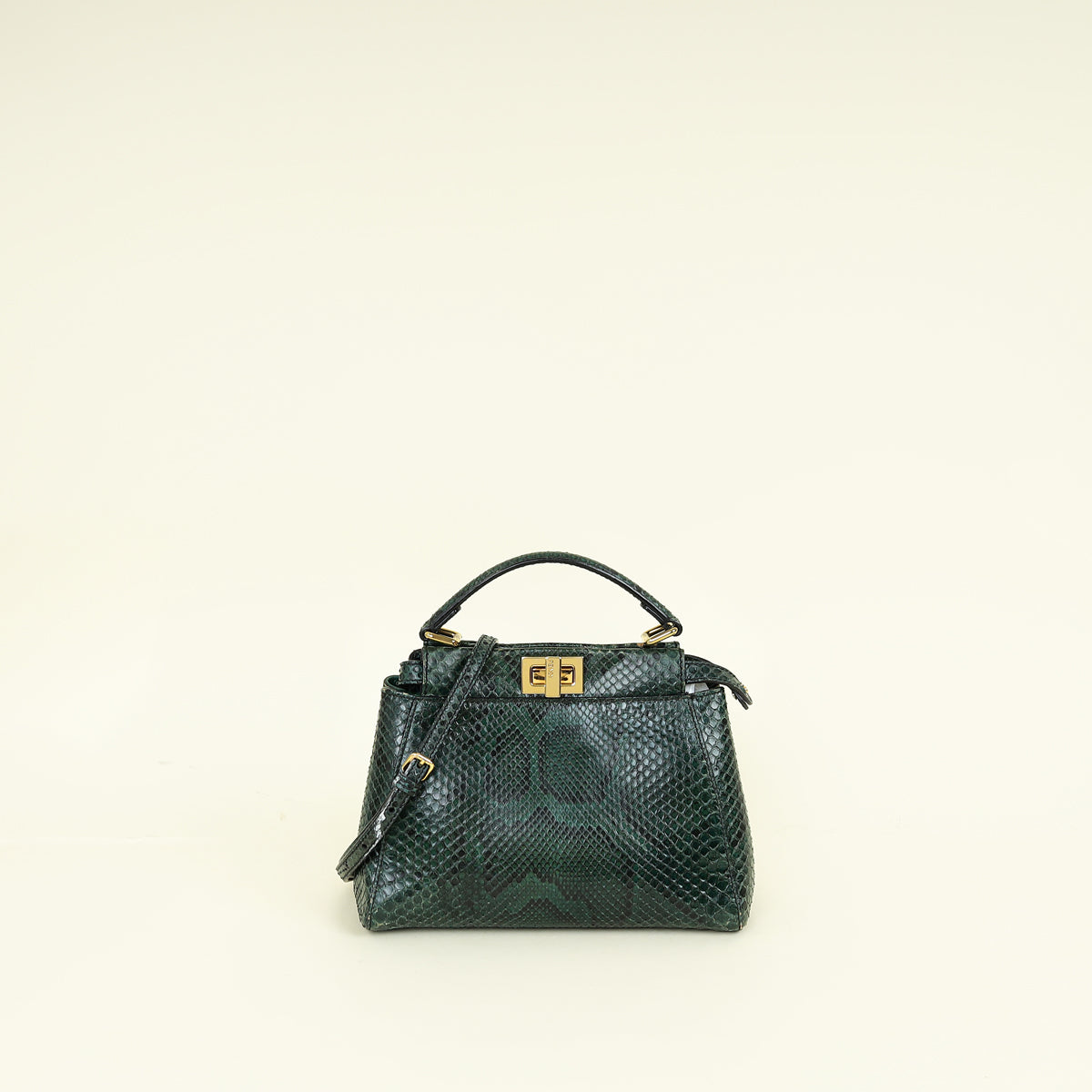 Fendi Green Python Peekaboo Mini Bag