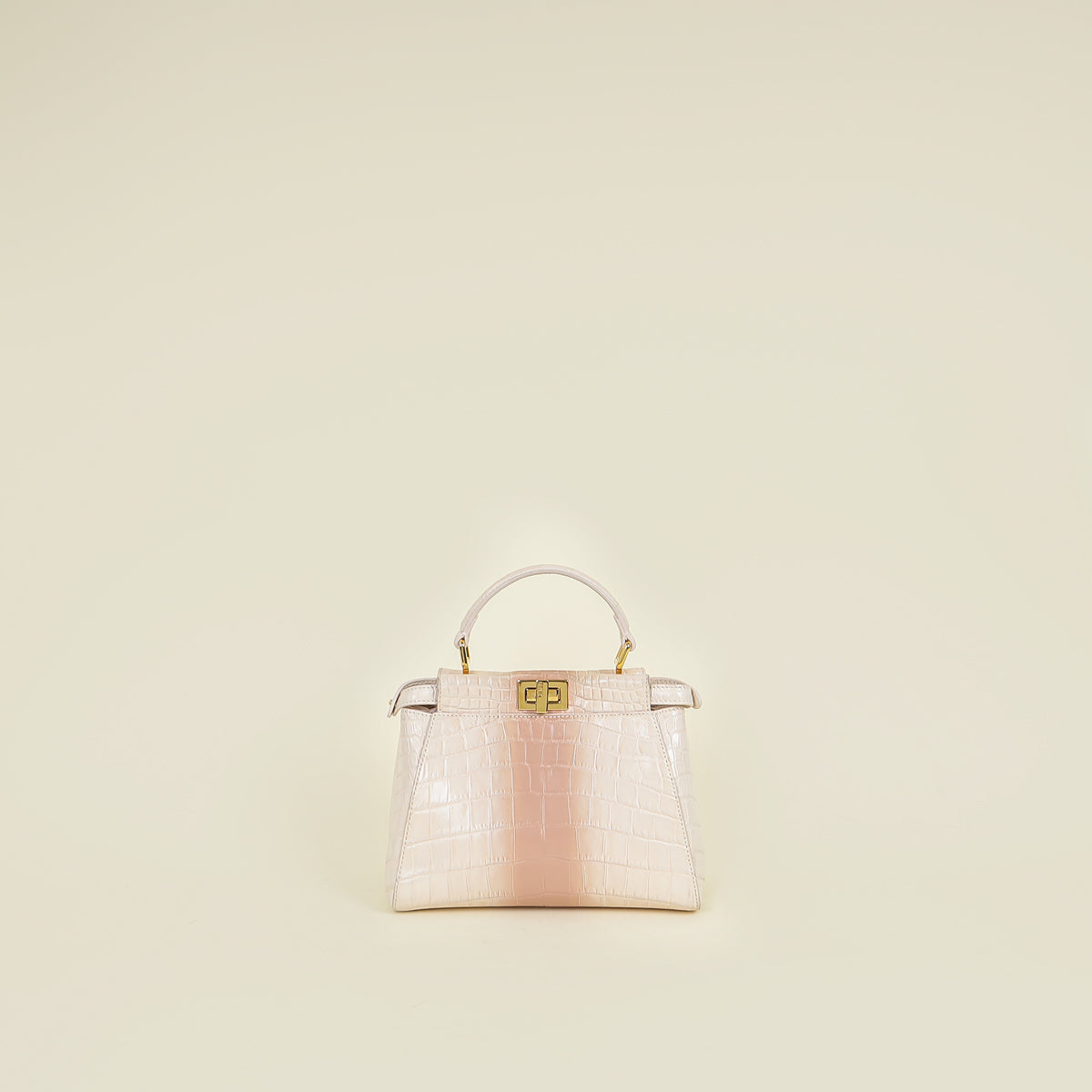 Fendi Nude Peach Ombre Crocodile Mini Peekaboo Bag