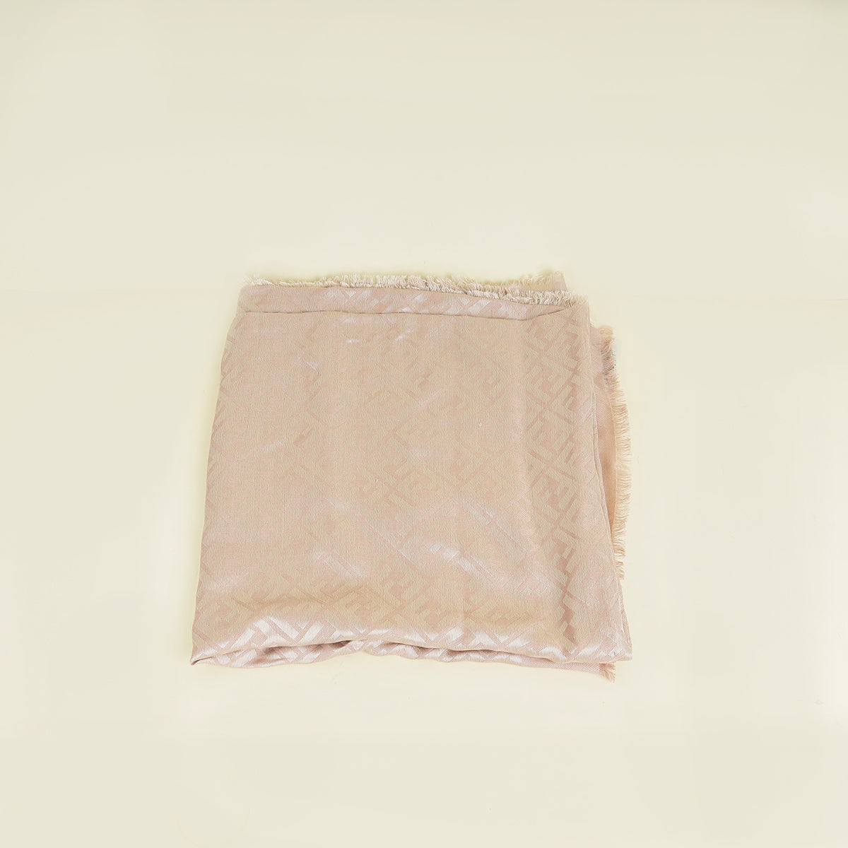 Fendi Blush Beige FF Silk And Wool Shawl