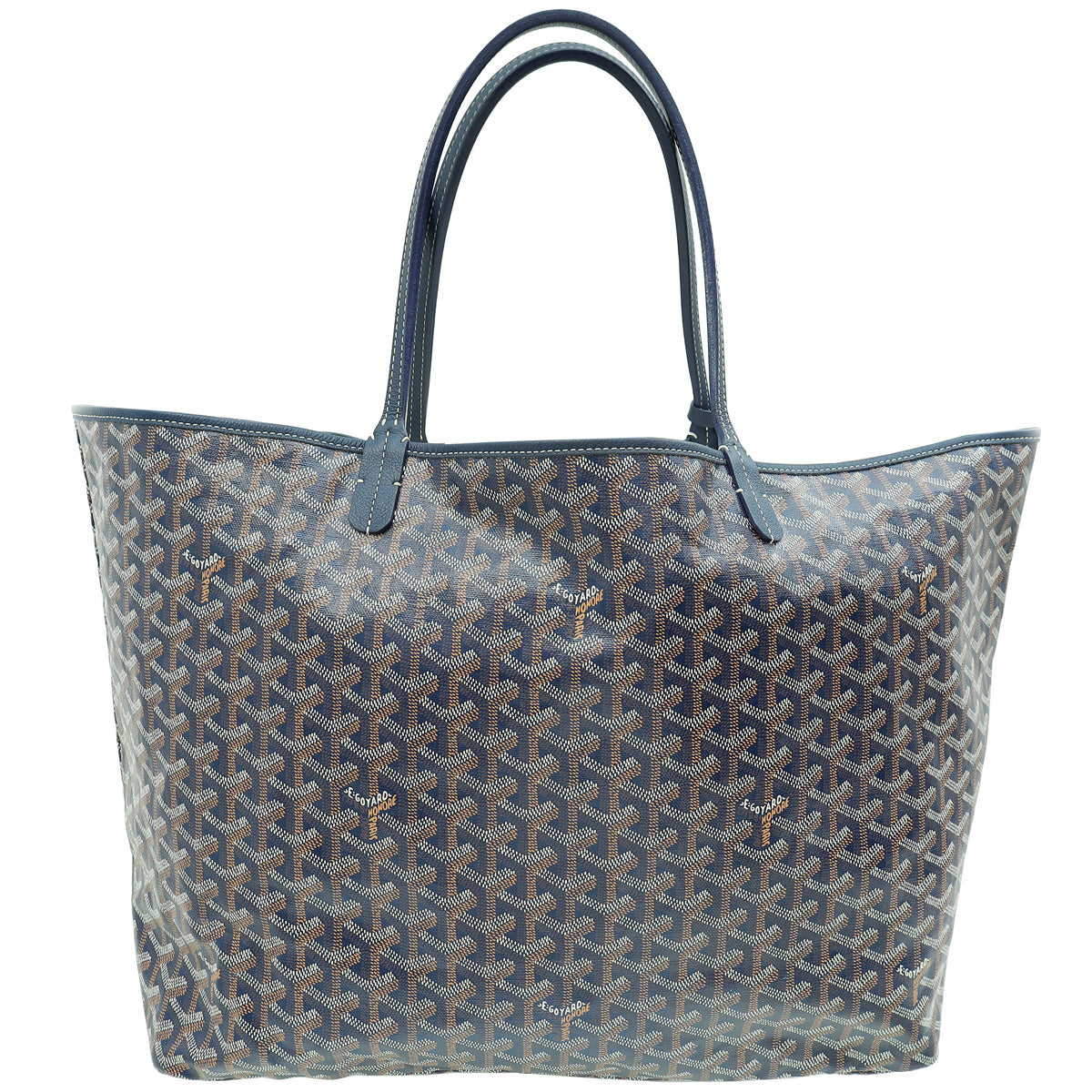 Goyard Navy Blue Goyardine Saint Louis GM Bag