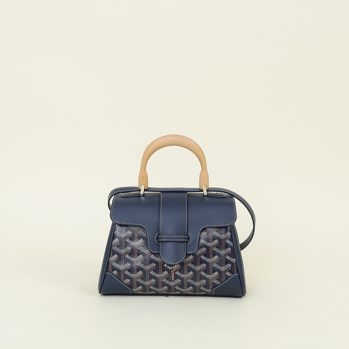 Goyard Navy Blue Goyardine Saigon Mini Souple Bag