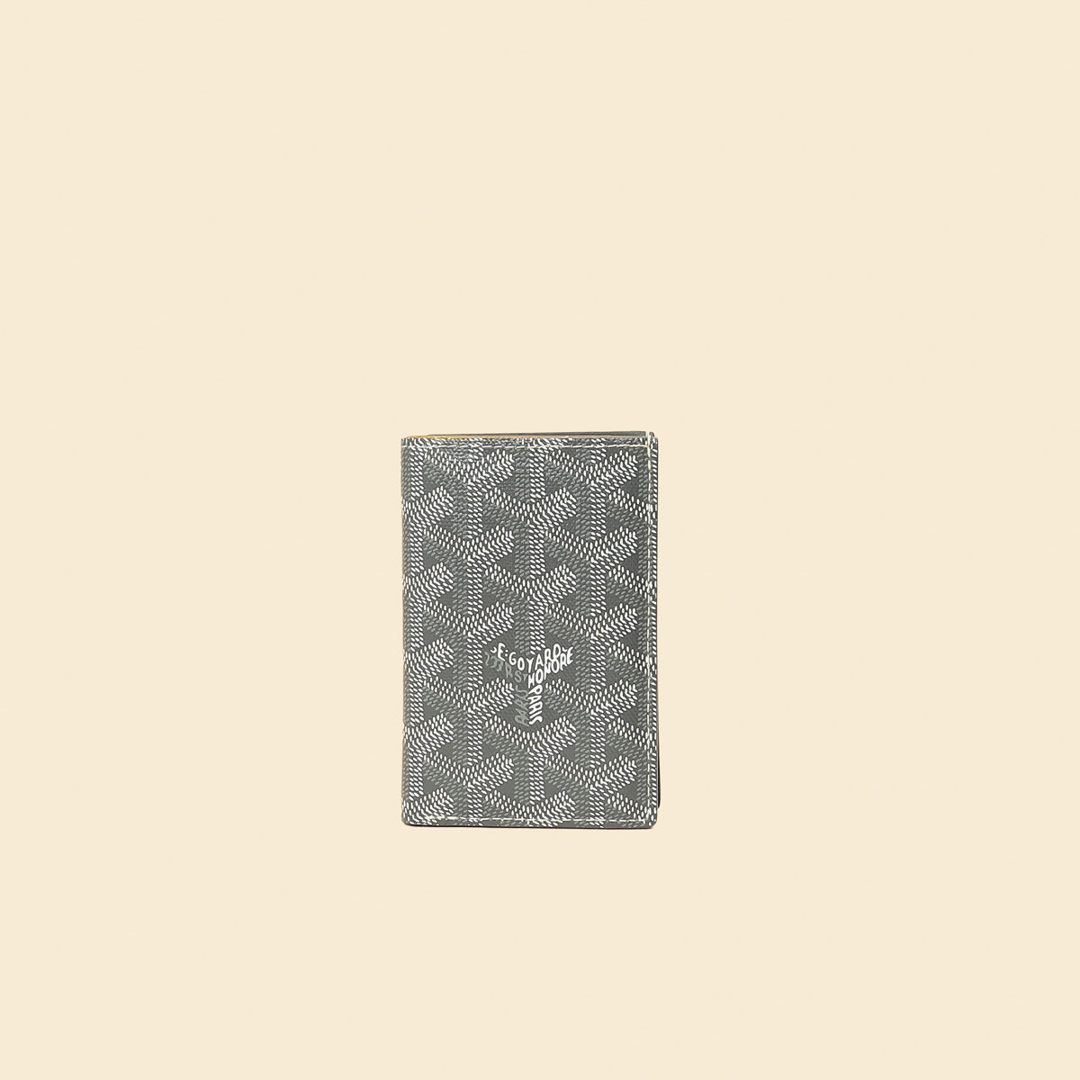 Goyard Gray Goyardine Saint Pierre Card Holder W/ Leopard Paint