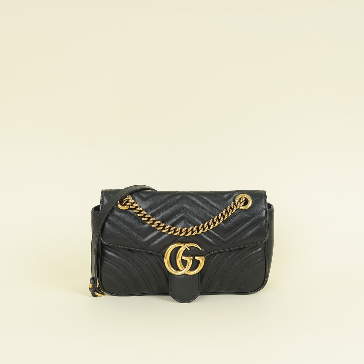 Gucci Black GG Marmont Matelasse Medium Shoulder Bag
