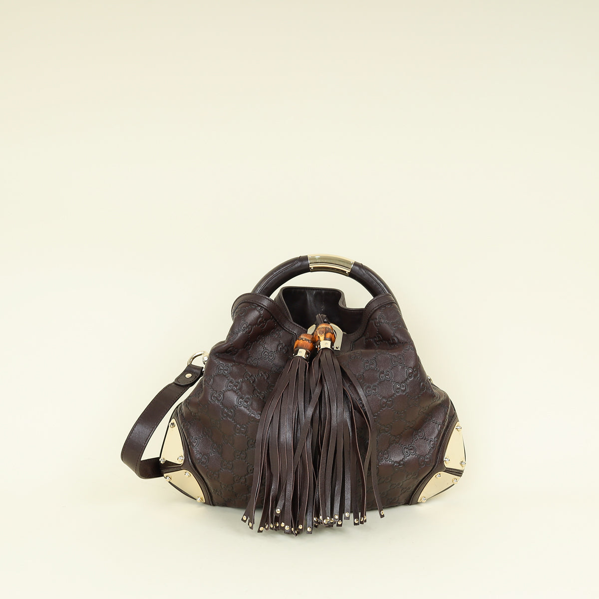 Gucci Chocolate Brown Guccissima Indy Hobo Bag