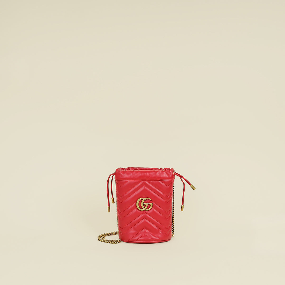 Gucci Red GG Marmont Mini Bucket Bag