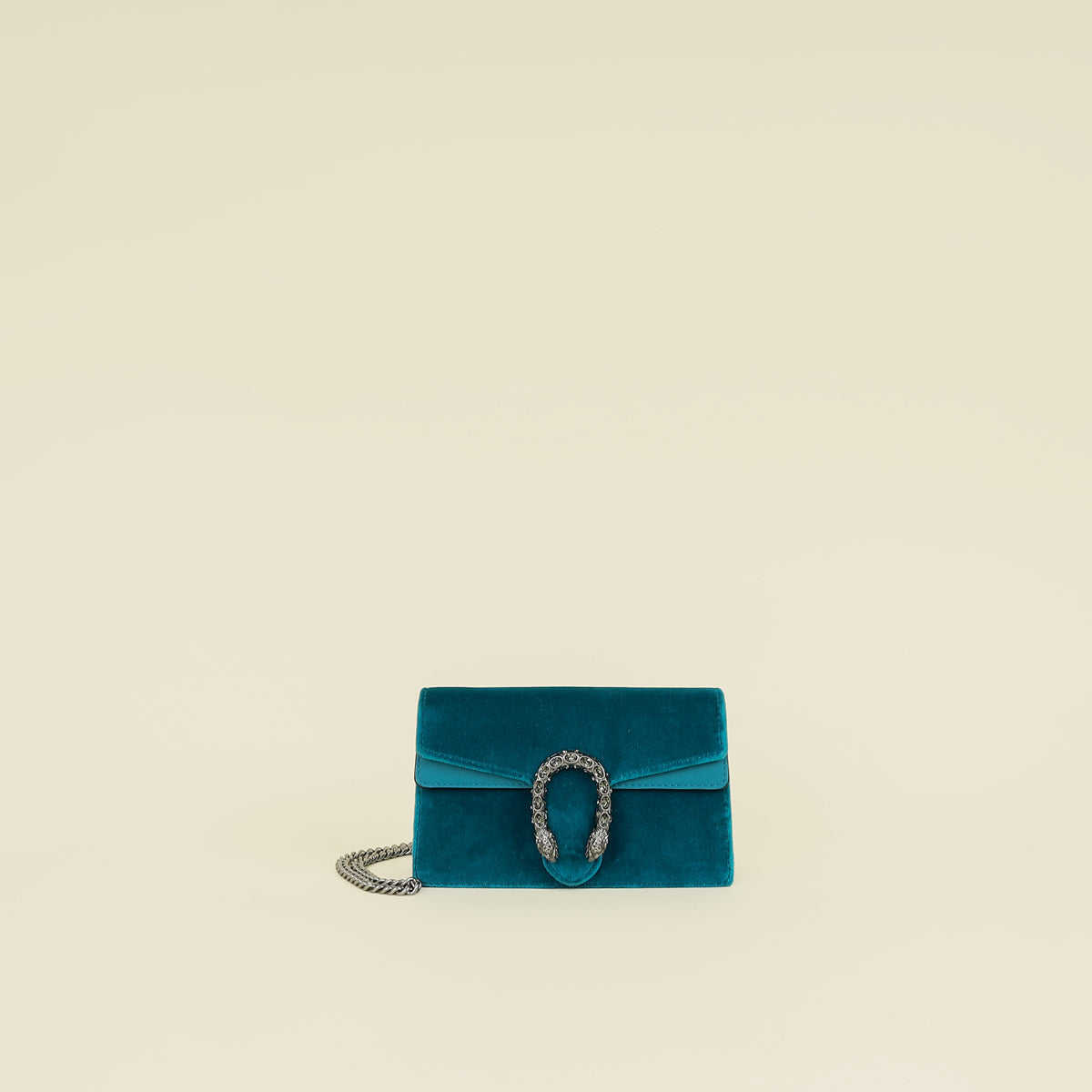 Gucci Turquoise Velvet Crystal Dionysus Super Mini Bag