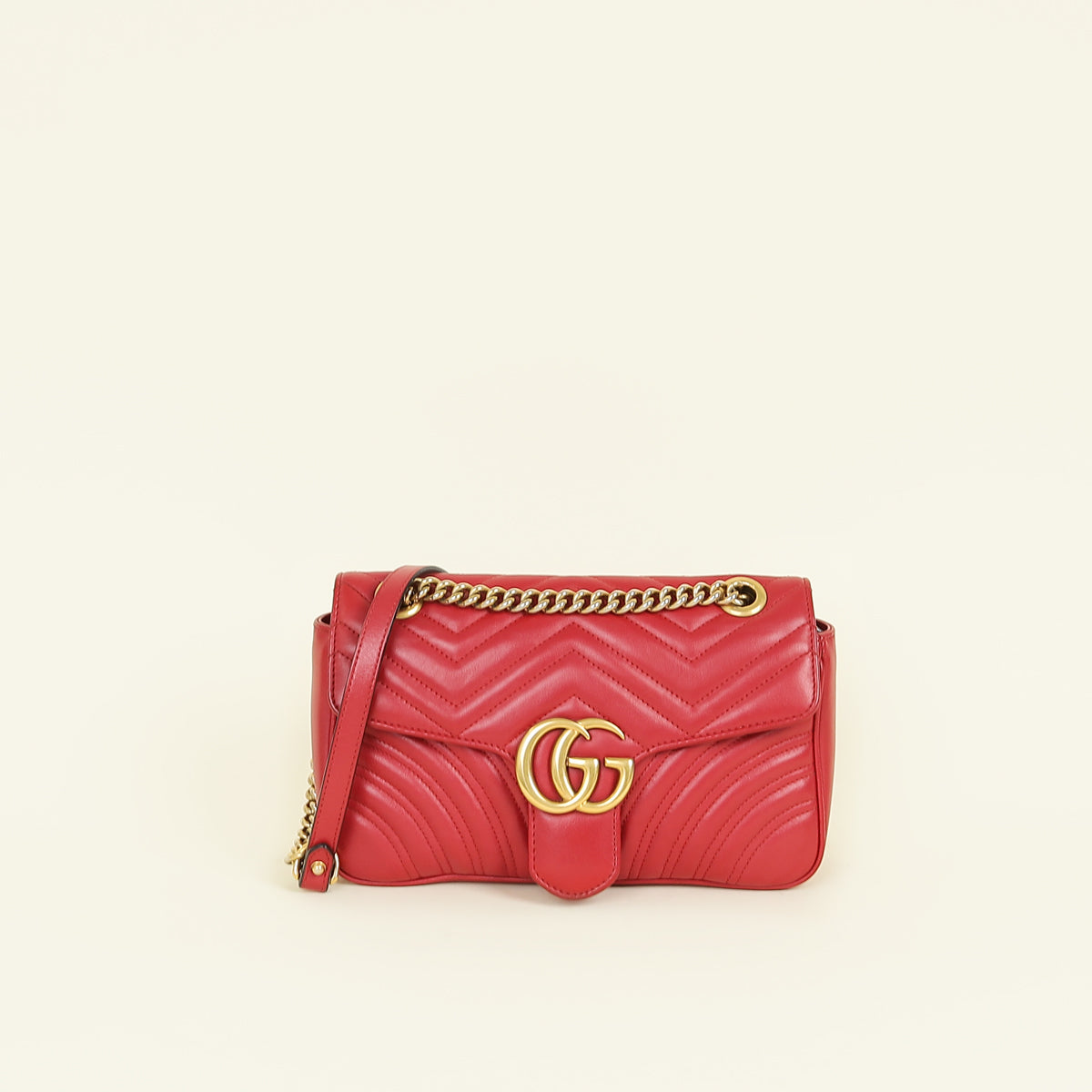 Gucci Red GG Marmont Matelasse Medium Shoulder Bag