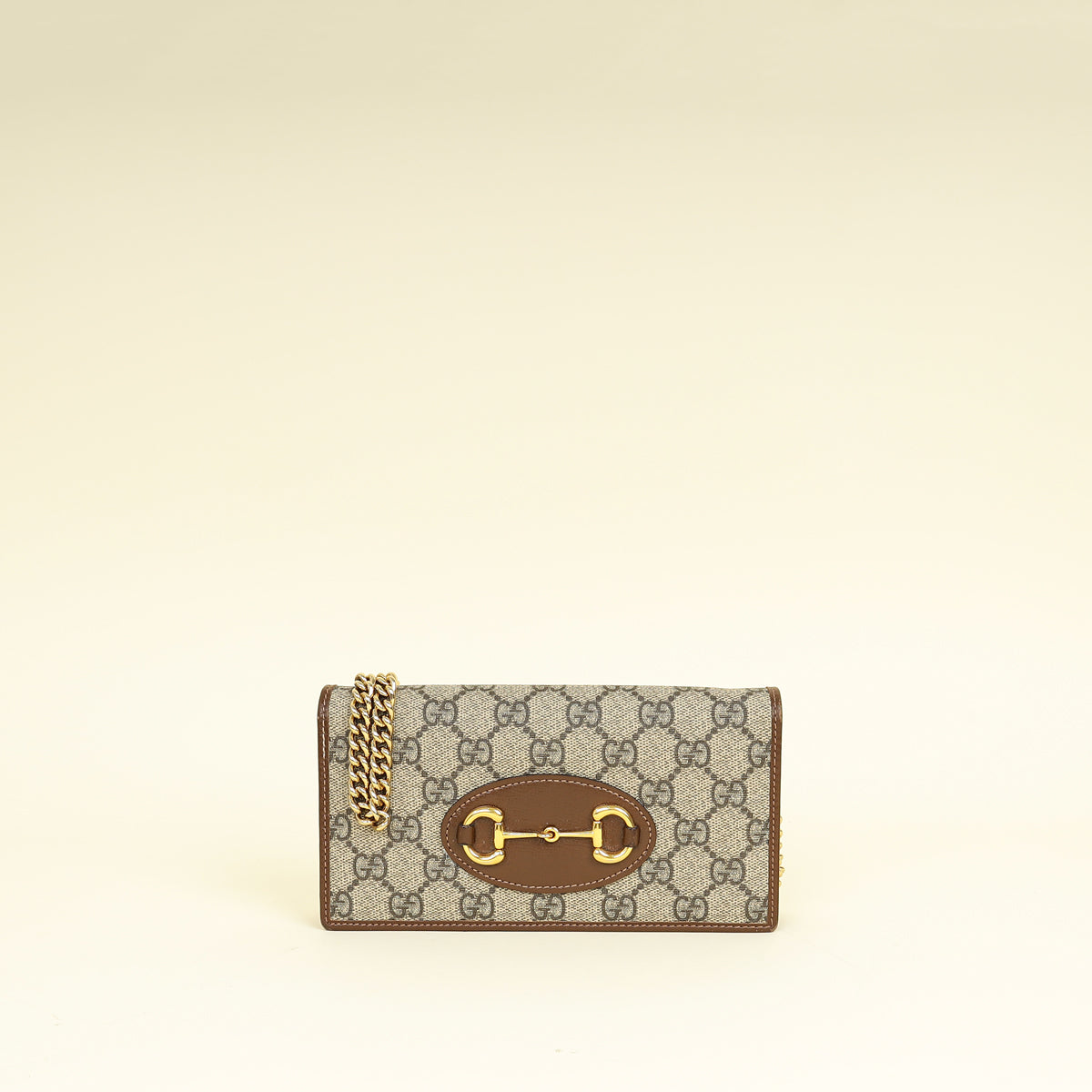 Gucci Bicolor GG Supreme Horsebit 1995 Wallet on Chain