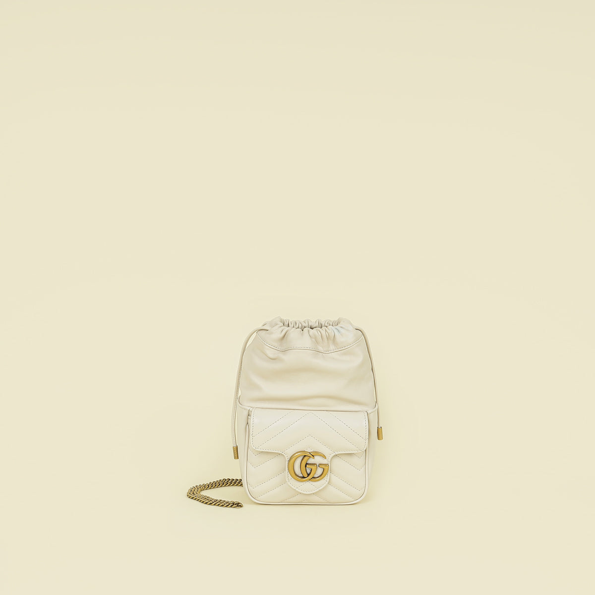 Gucci Ivory GG Marmont Mini Bucket Bag
