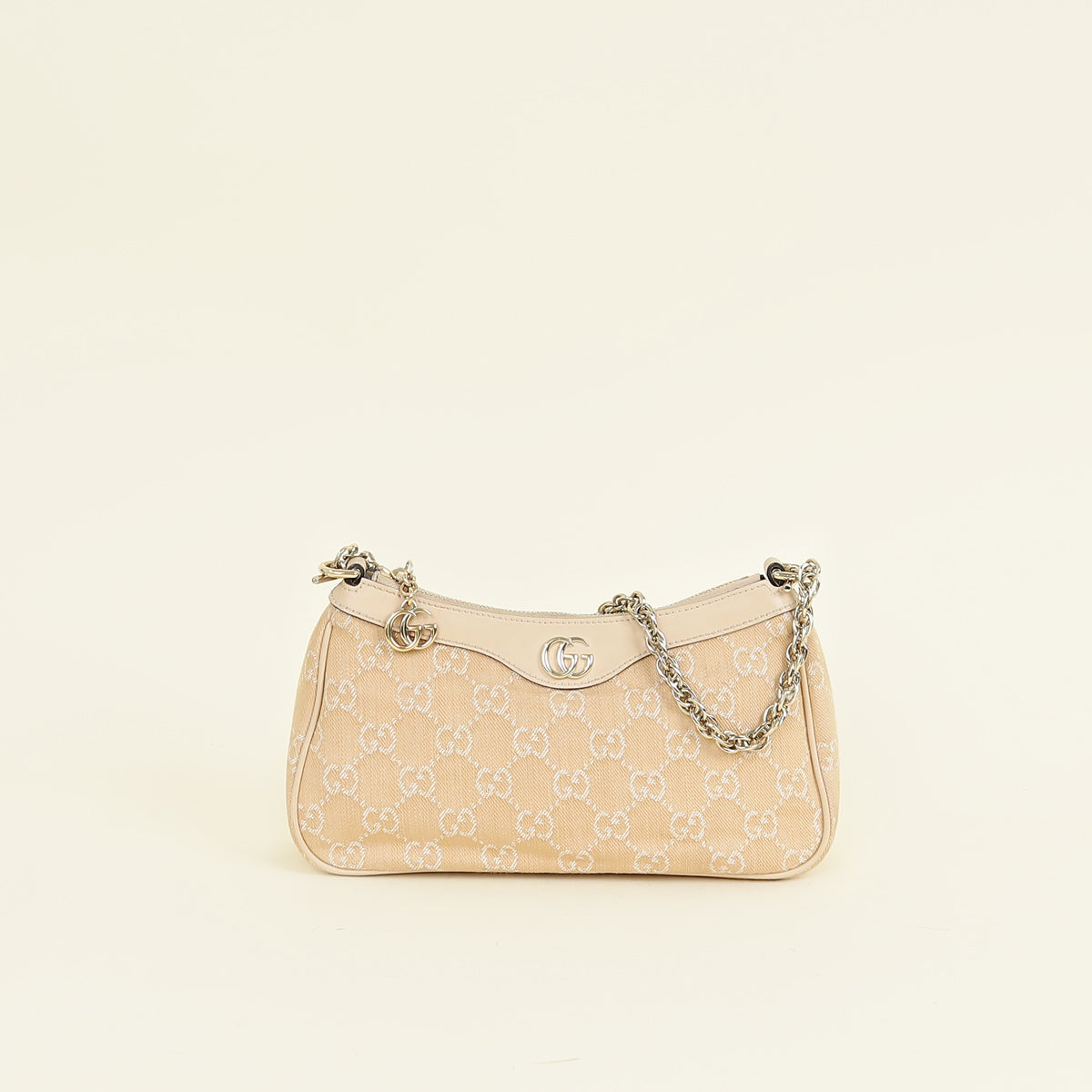 Gucci Beige GG Ophidia Denim Small Shoulder Bag