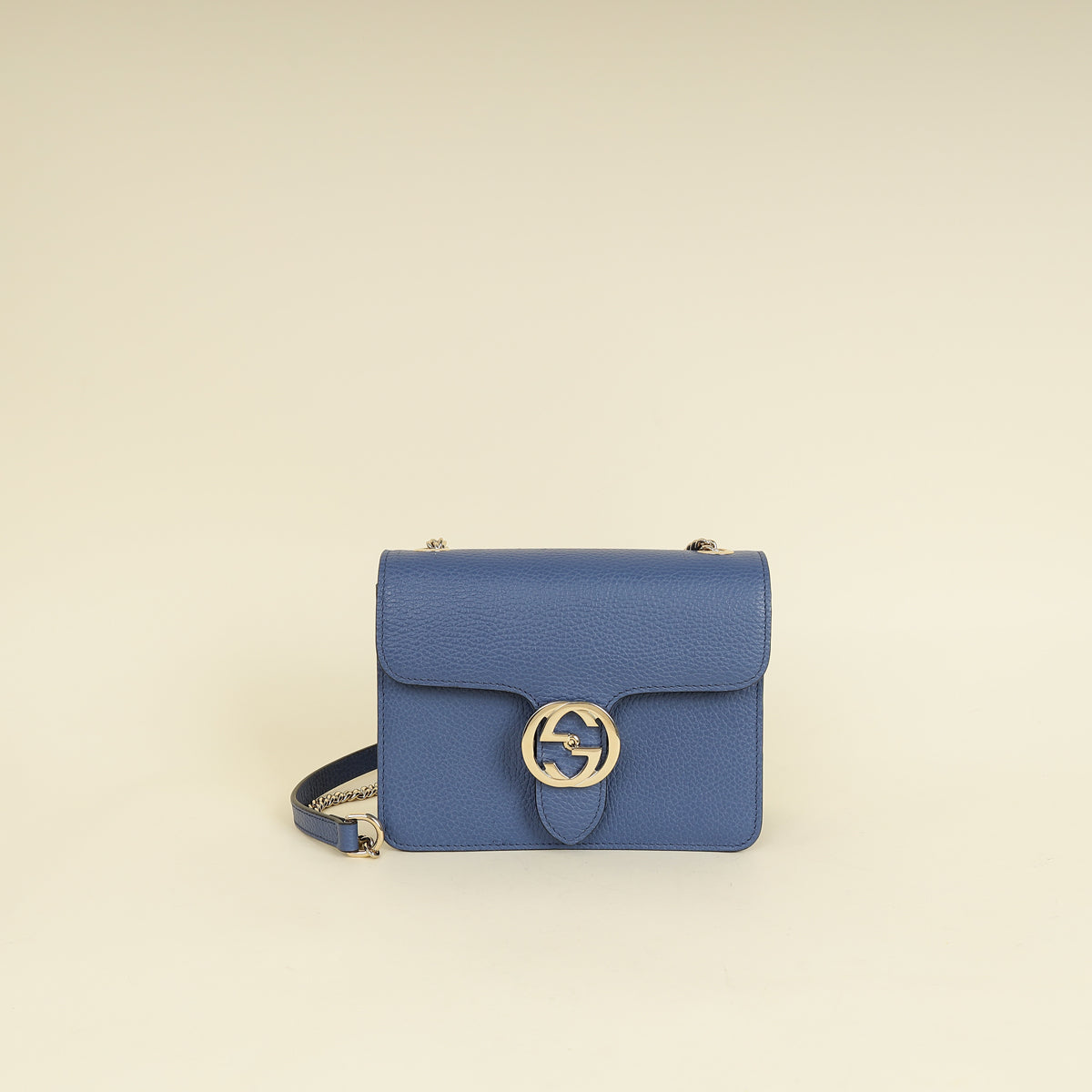 Gucci Blue Interlocking G Flap Small Shoulder Bag