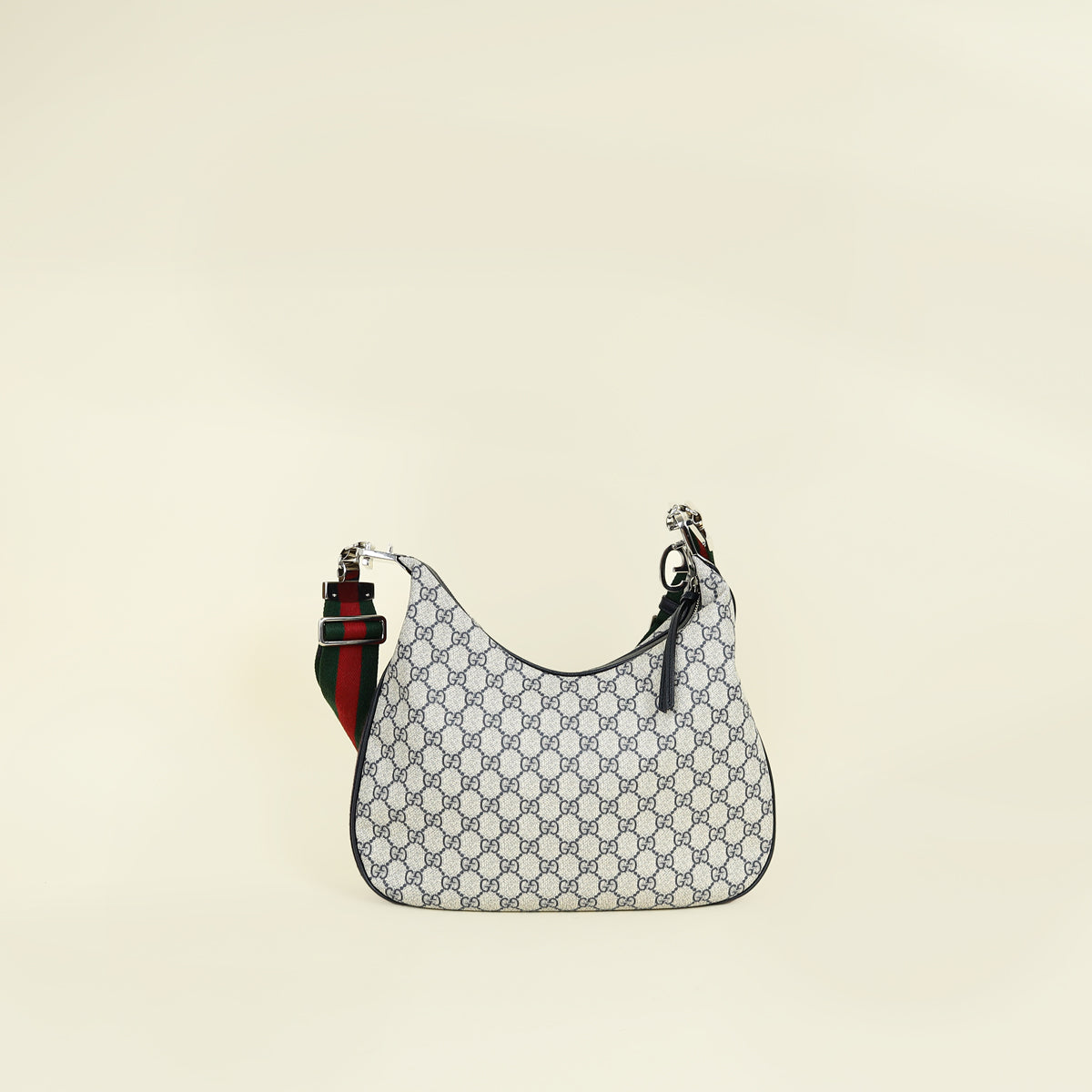 Gucci Navy Blue GG Supreme Attache Medium Shoulder Bag