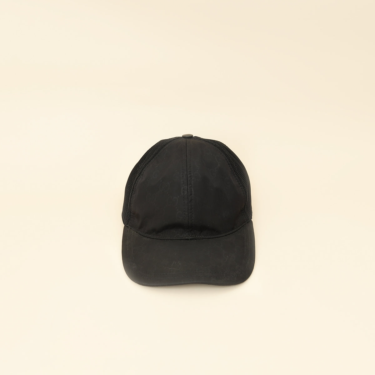 Gucci Black GG Nylon Net Medium Baseball Hat