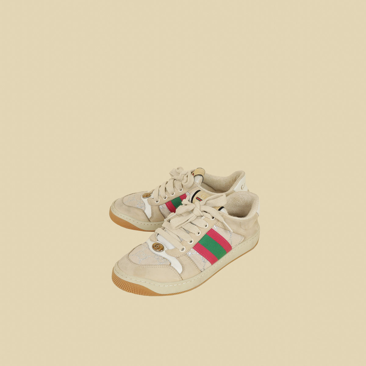 Gucci Beige GG Screener Sneaker 35