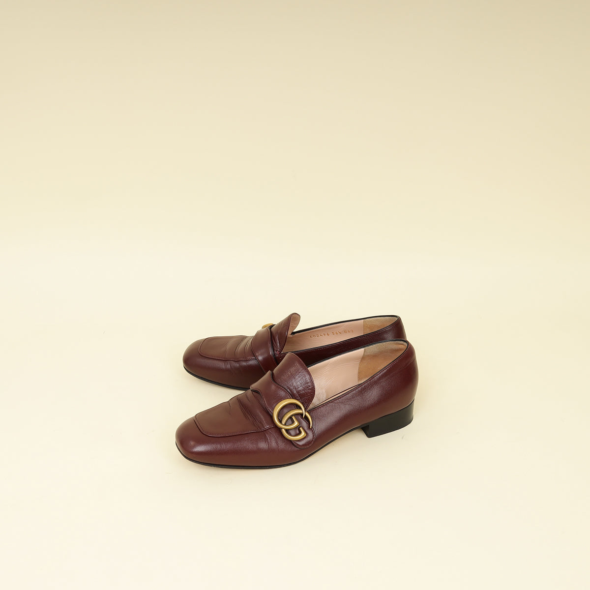 Gucci Burgundy GG Marmont Loafers 36.5