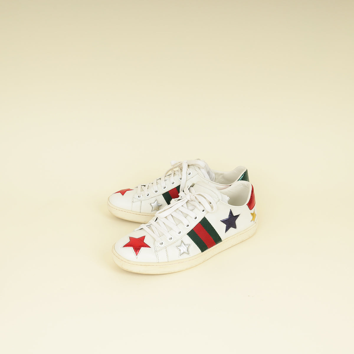 Gucci Tricolor Ace Star-Embroidered Sneakers 36.5