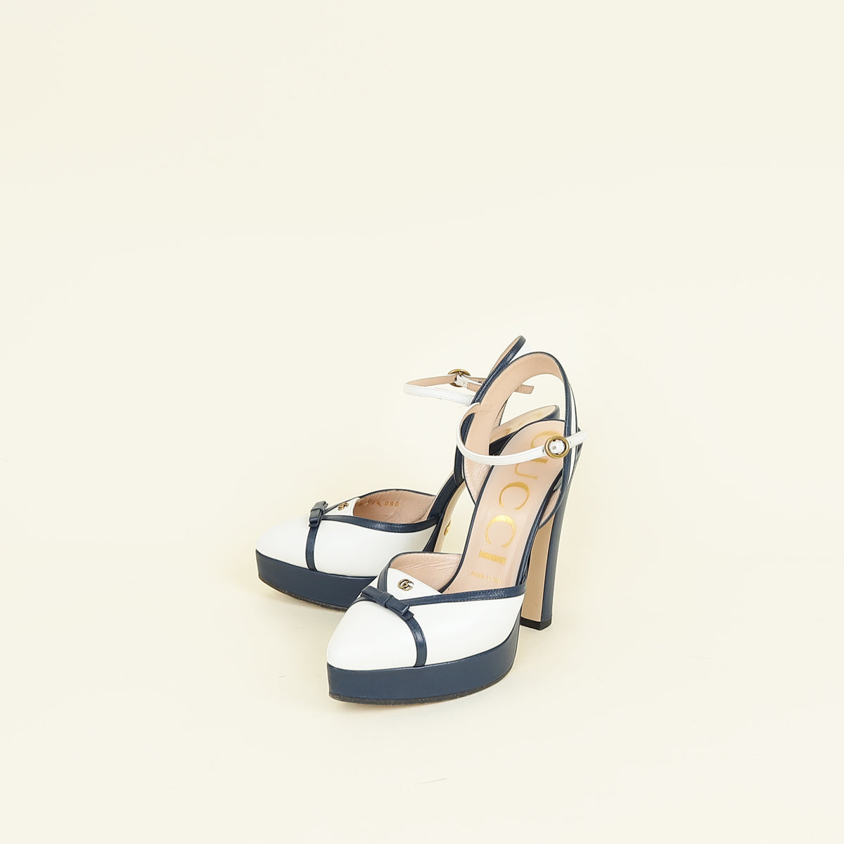Gucci Bicolor Double G Logo Slingback Pump 37.5