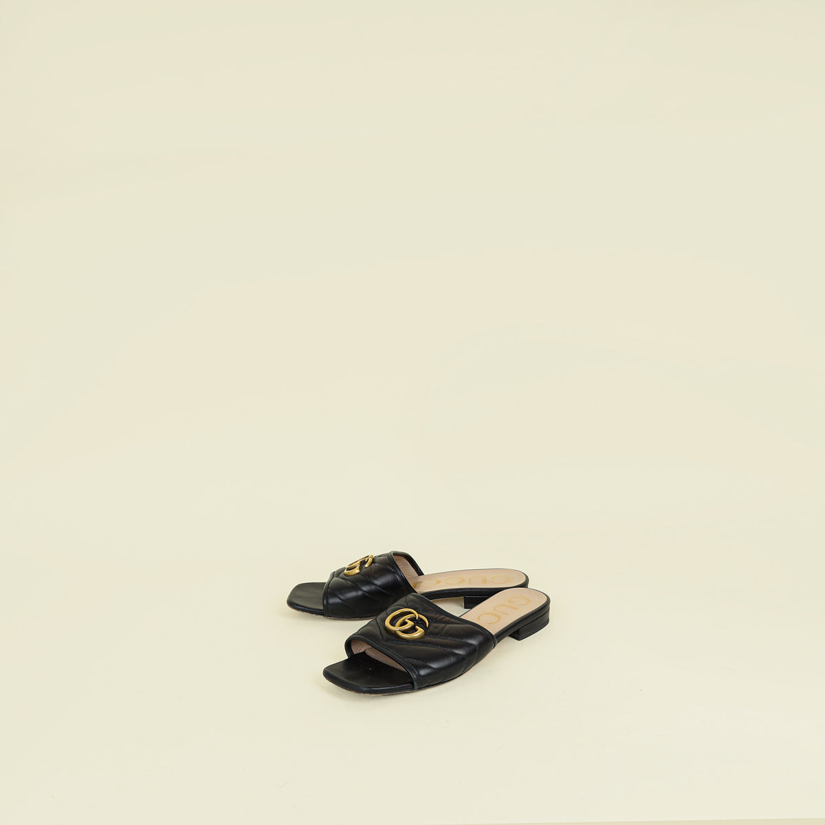 Gucci Black GG Marmont Slide Sandals 36.5