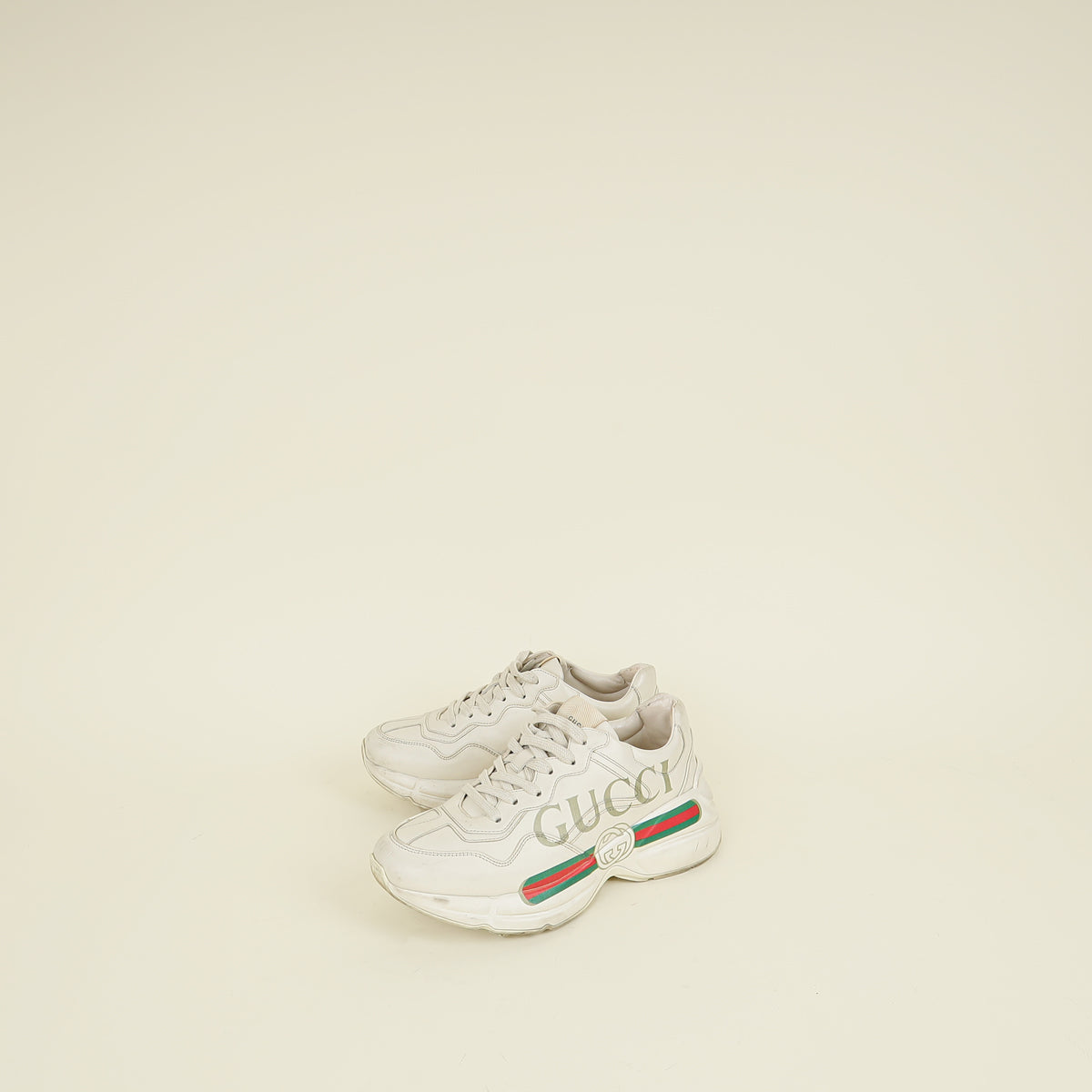 Gucci Ivory Logo Rhyton Sneakers 37