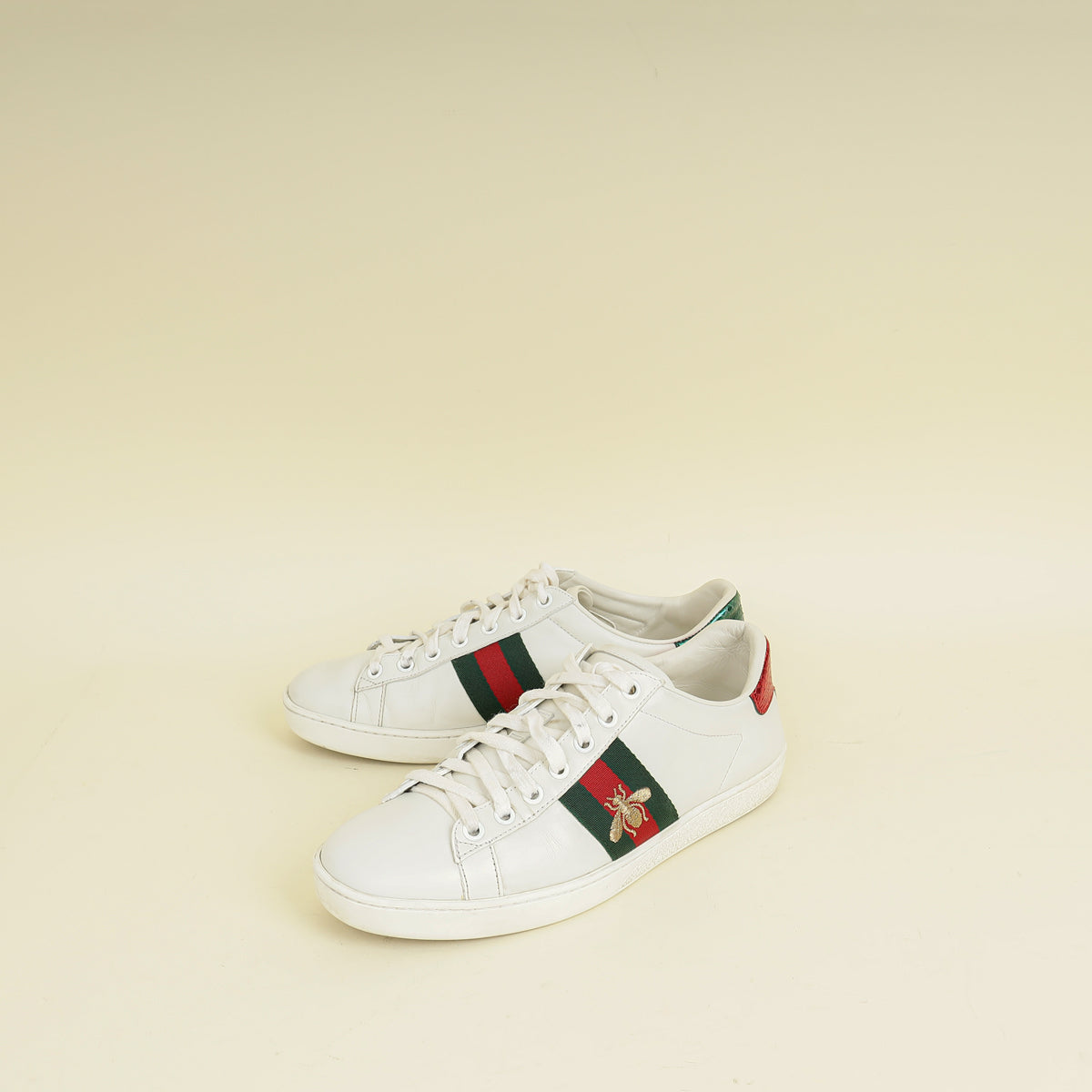 Gucci White Ace Bee Embroidered Sneaker 37