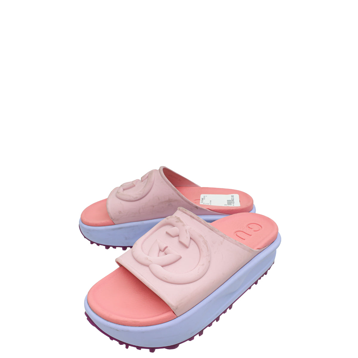 Gucci Bicolor Interlocking G Slide Sandals 38