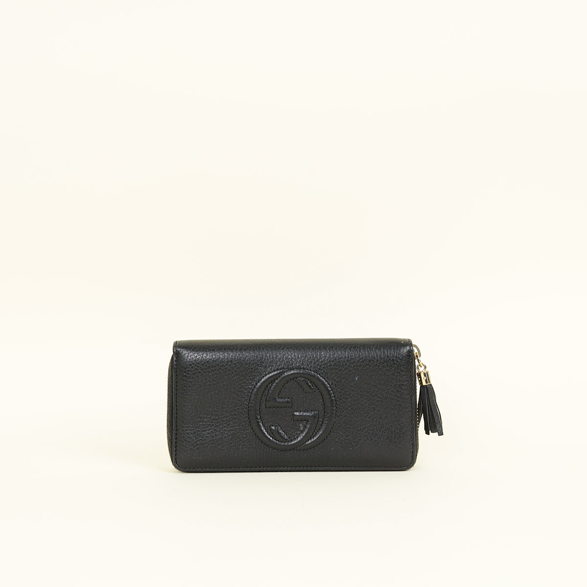 Gucci Black Interlocking G Soho Zip Wallet