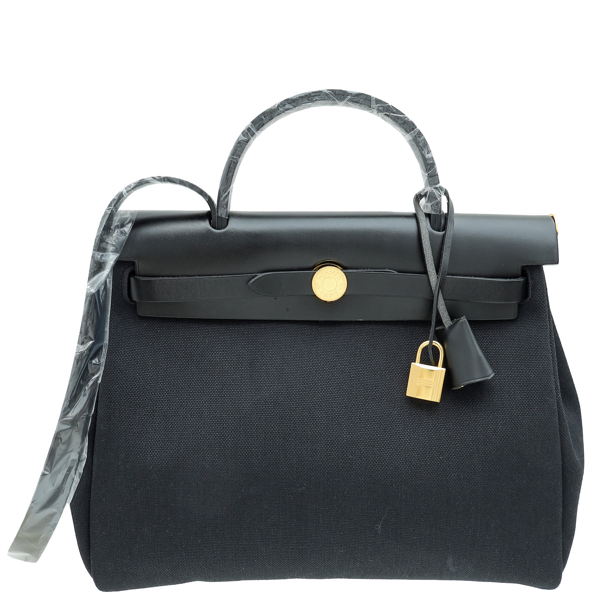 Hermes Noir Herbag Zip 31 PM Toile Vache Hunter Bag