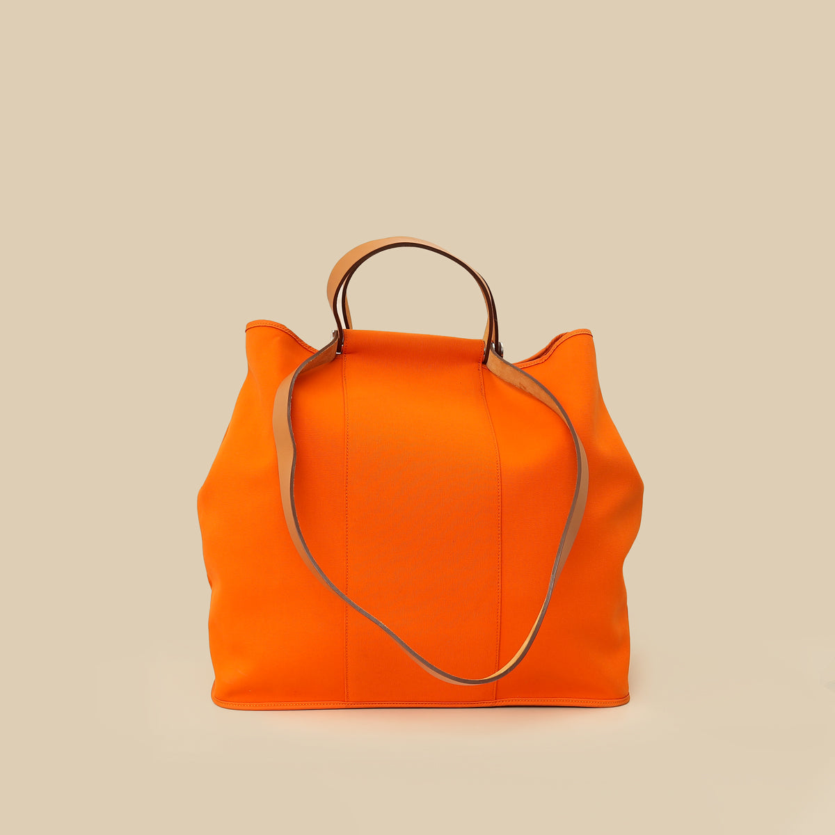 Hermes Orange Toile Cabag 42 GM Bag