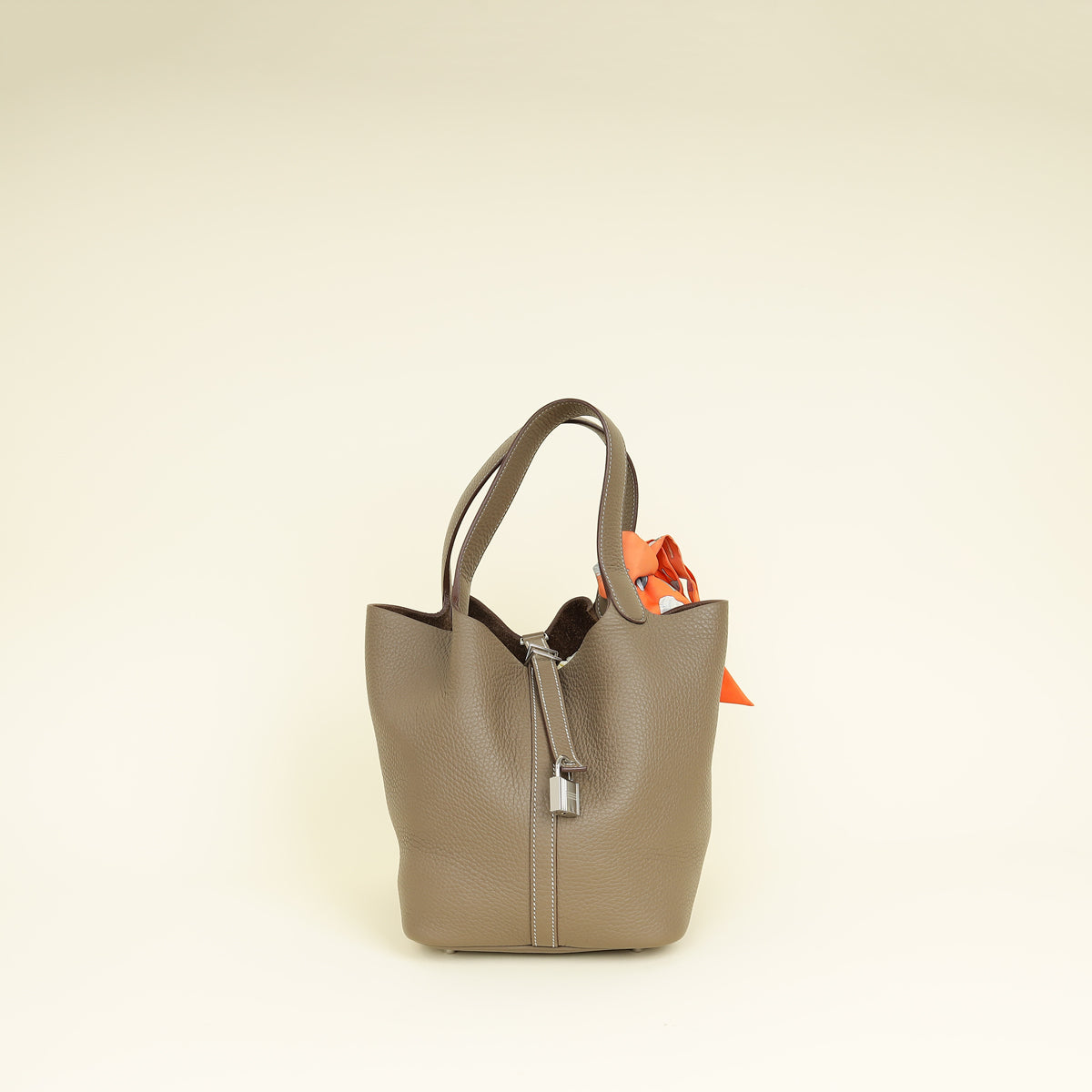 Hermes Etoupe Picotin Lock 22 Bag W/ Twily