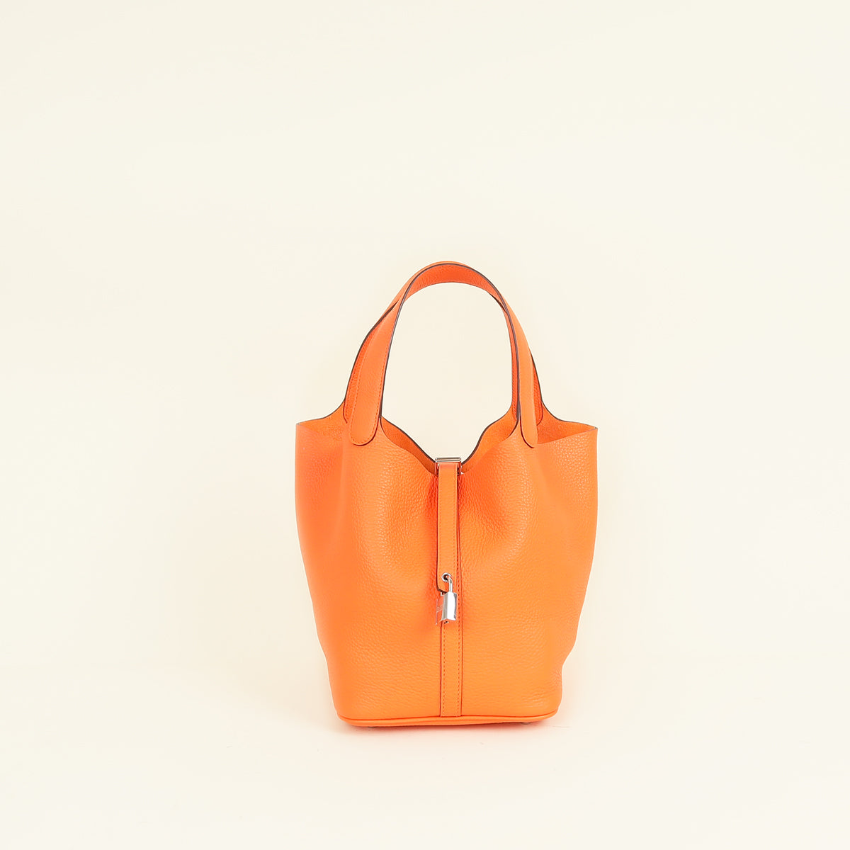 Hermes Orange Minuim Picotin Lock 22 Bag