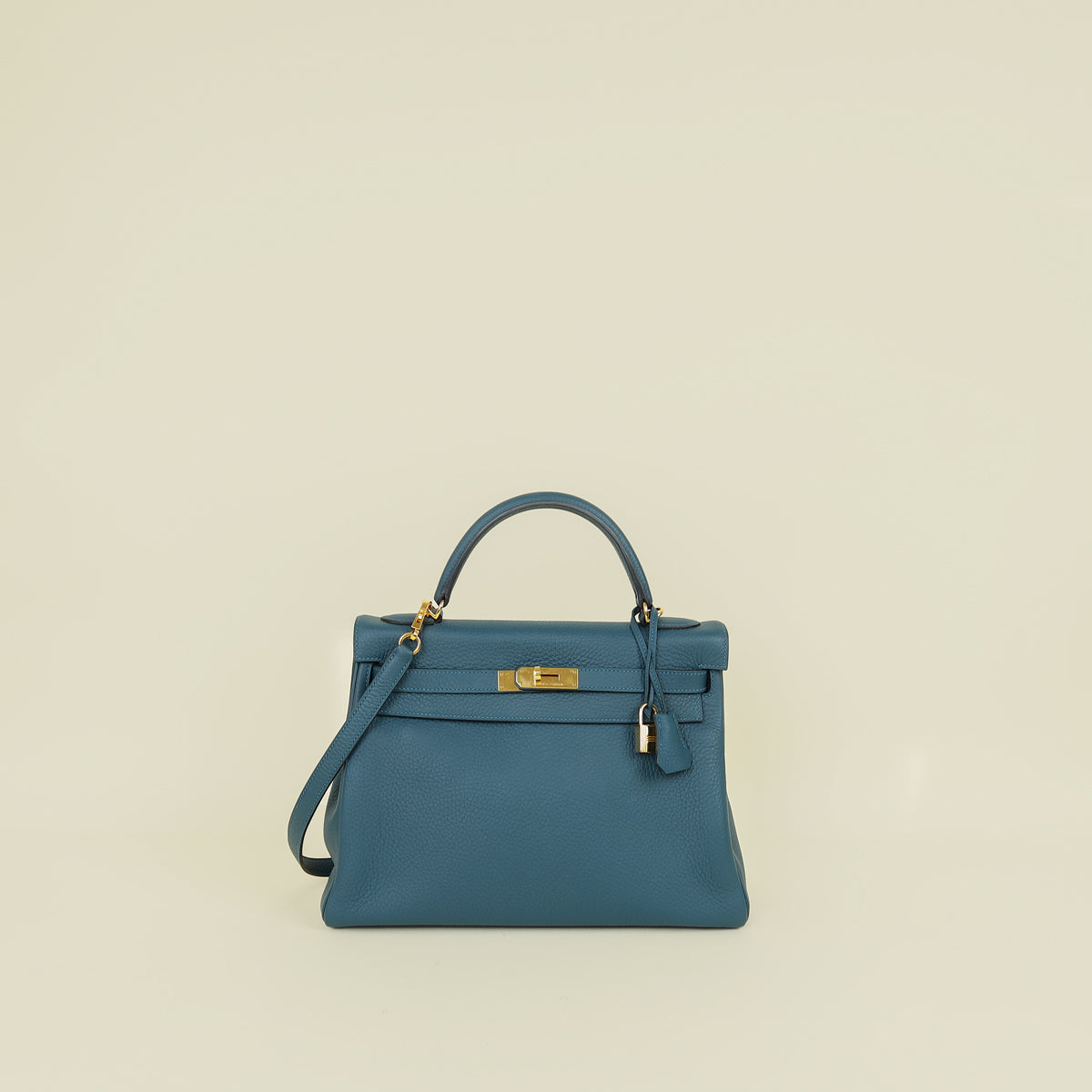 Hermes Bleu Colvert Kelly 32 Retourne Bag