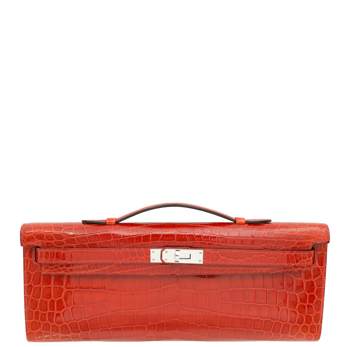 Hermes Miel Shiny Niloticus Crocodile Kelly Cut Bag