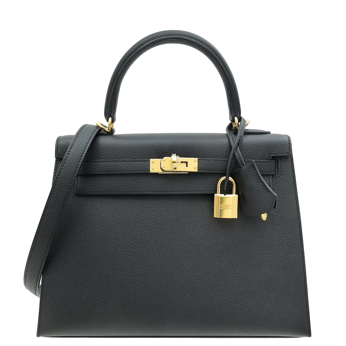 Hermes Noir Sellier Kelly 25 Bag