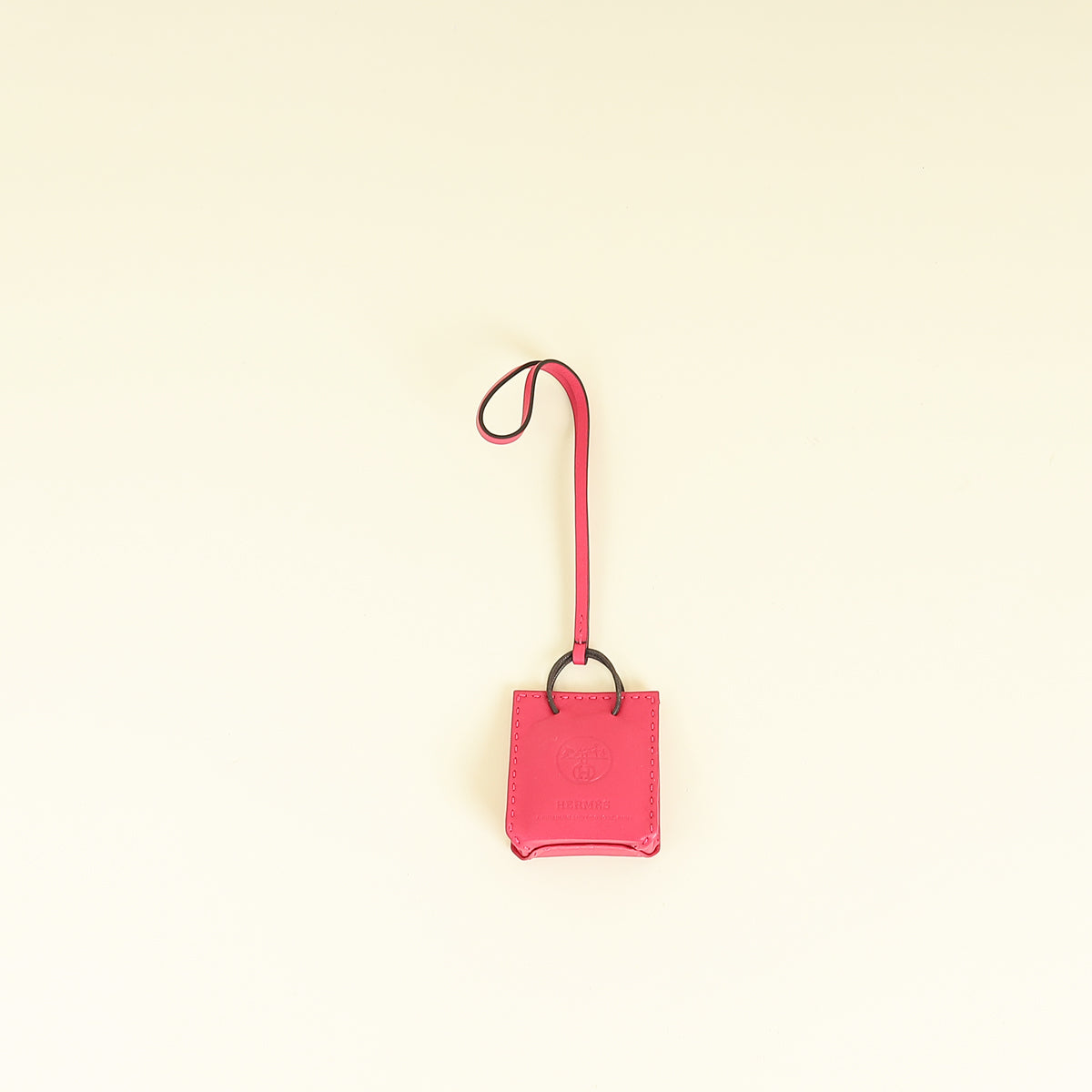 Hermes Rose Mexico Shopping Bag Charm