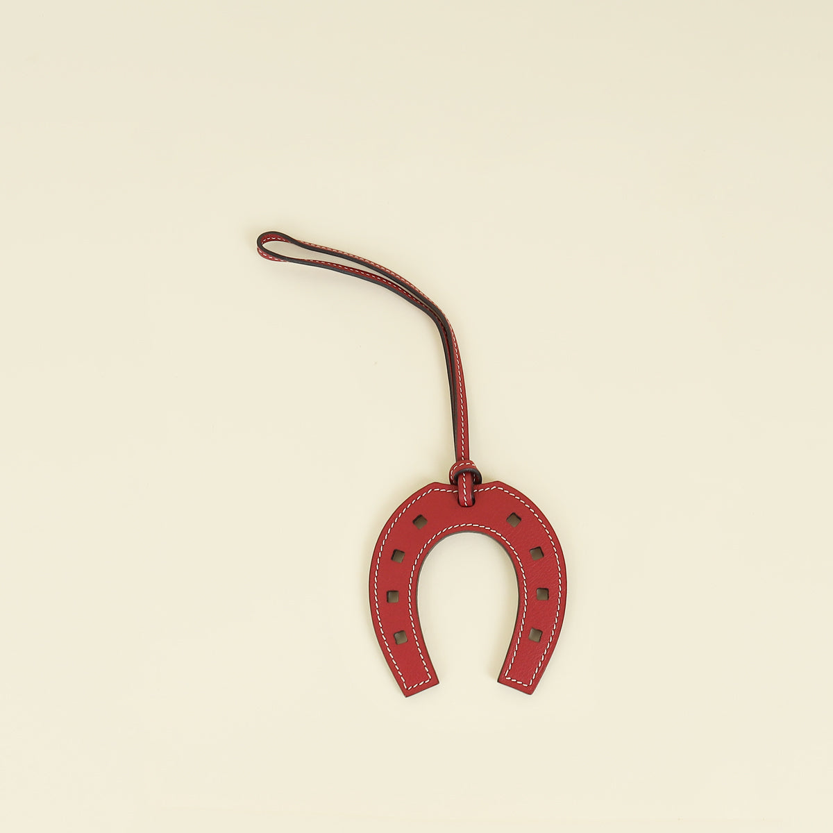 Hermes Rouge Grenat Horse Shoe Paddock Bag Charm