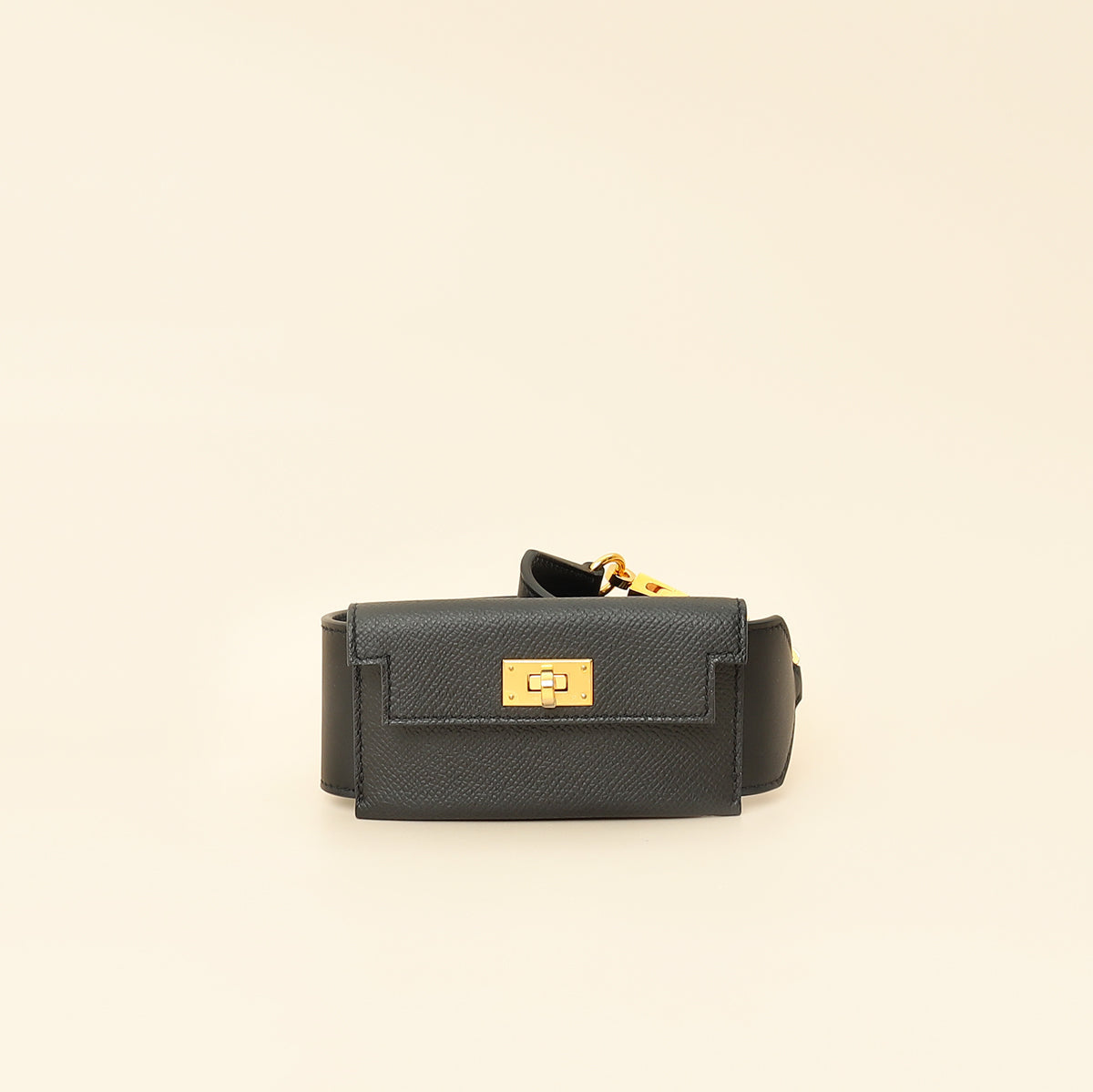 Hermes Noir Kelly Pocket Swift 50mm Bag Strap