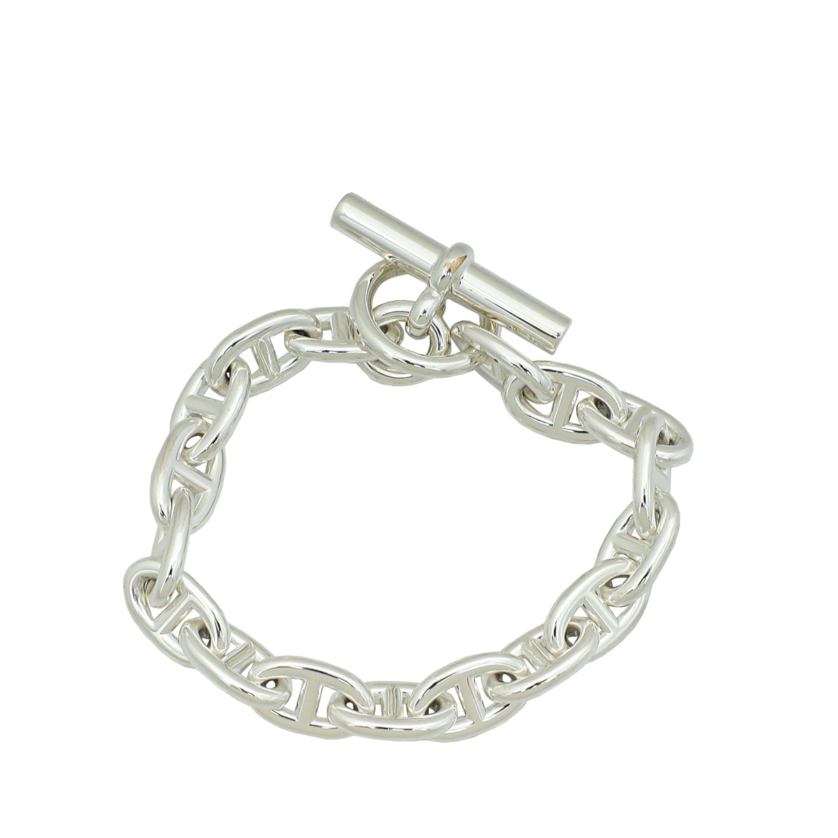 Hermes Sterling Silver Chaine D'Ancre Bracelet 17