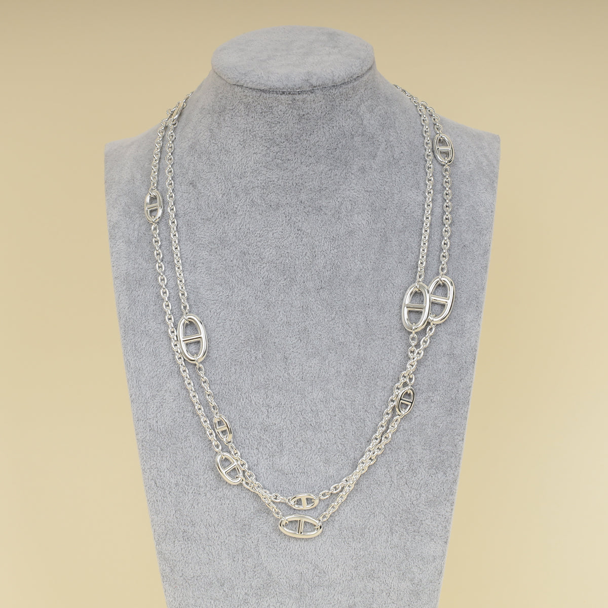 Hermes Sterling Silver Farandole 120 Necklace