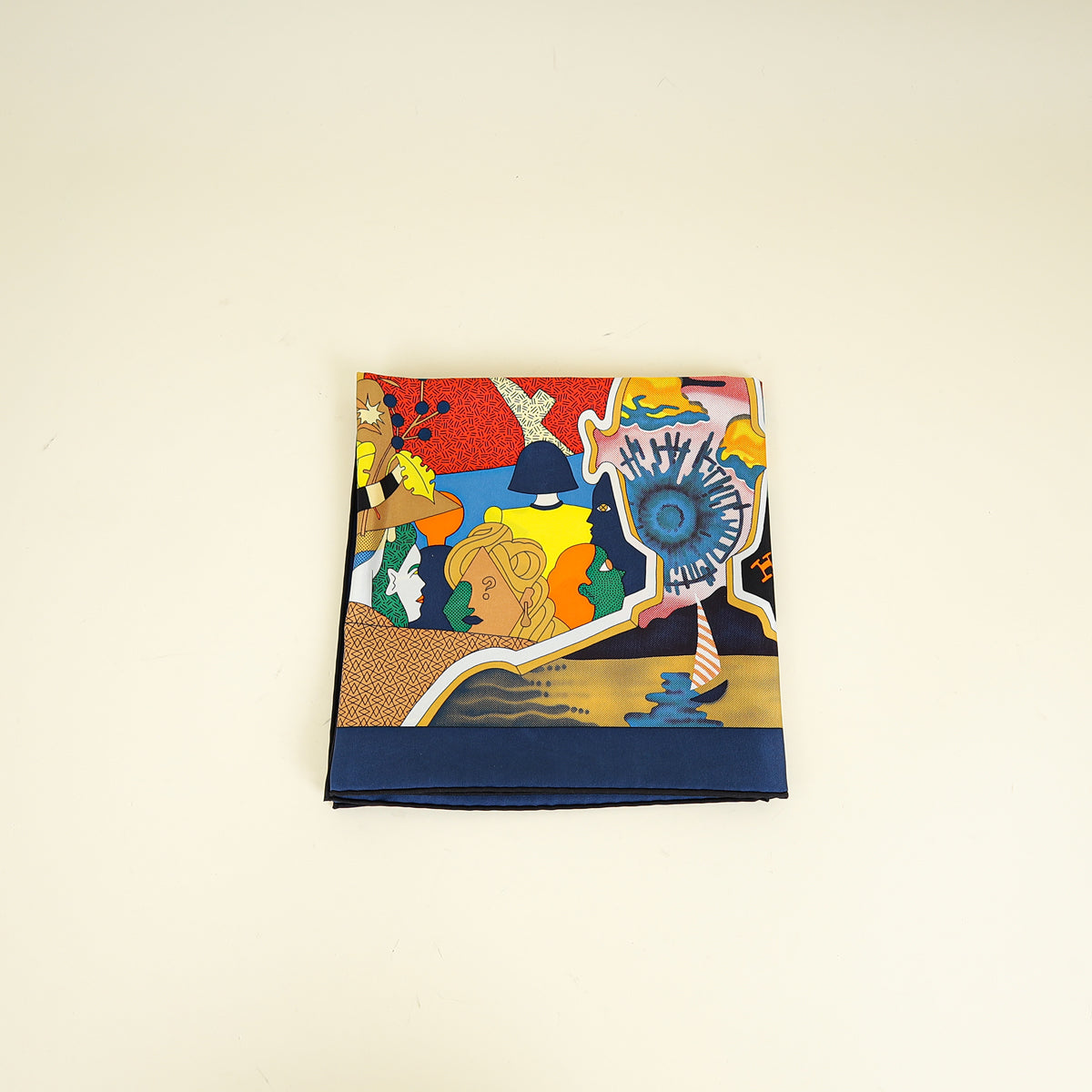 Hermes Multicolor Ca Decoiffe! Silk Scarf 90