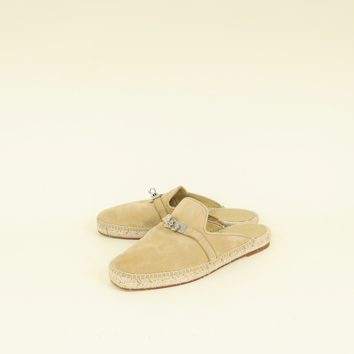 Hermes Beige Feria Espadrilles 38